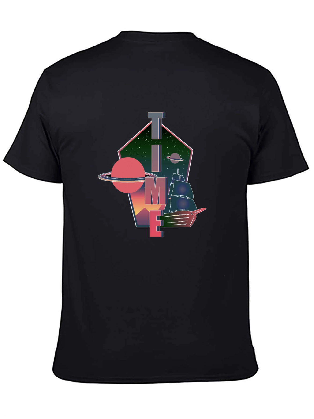 Time & Space Black Graphic Tee