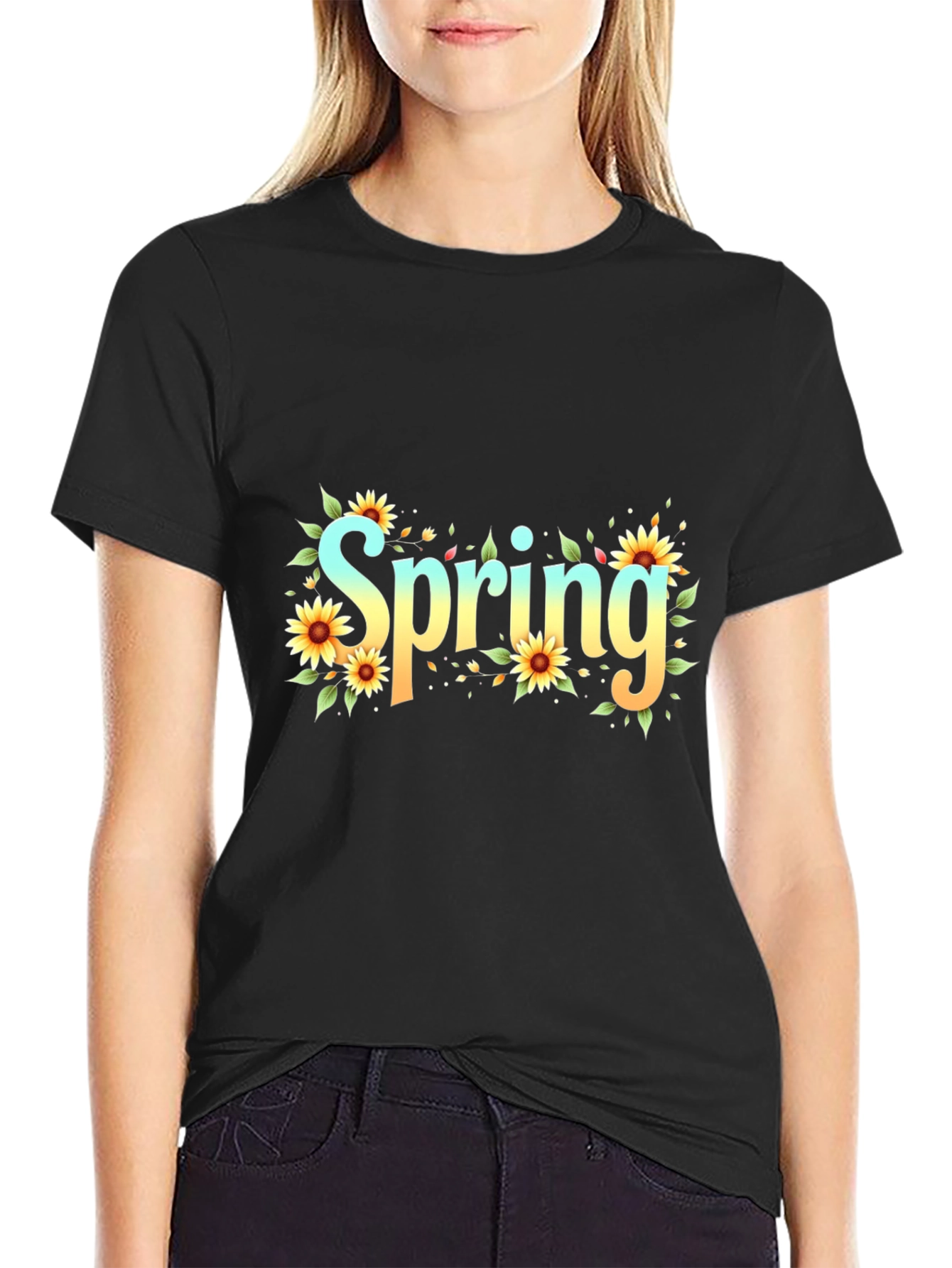 Spring Sunflower Graphic T-Shirt