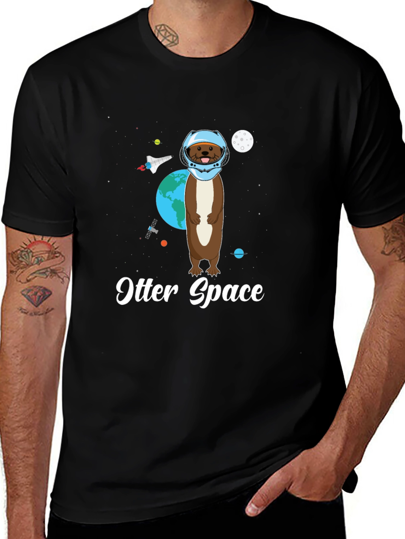 Otter Space Graphic Tee - Funny Astronaut Design