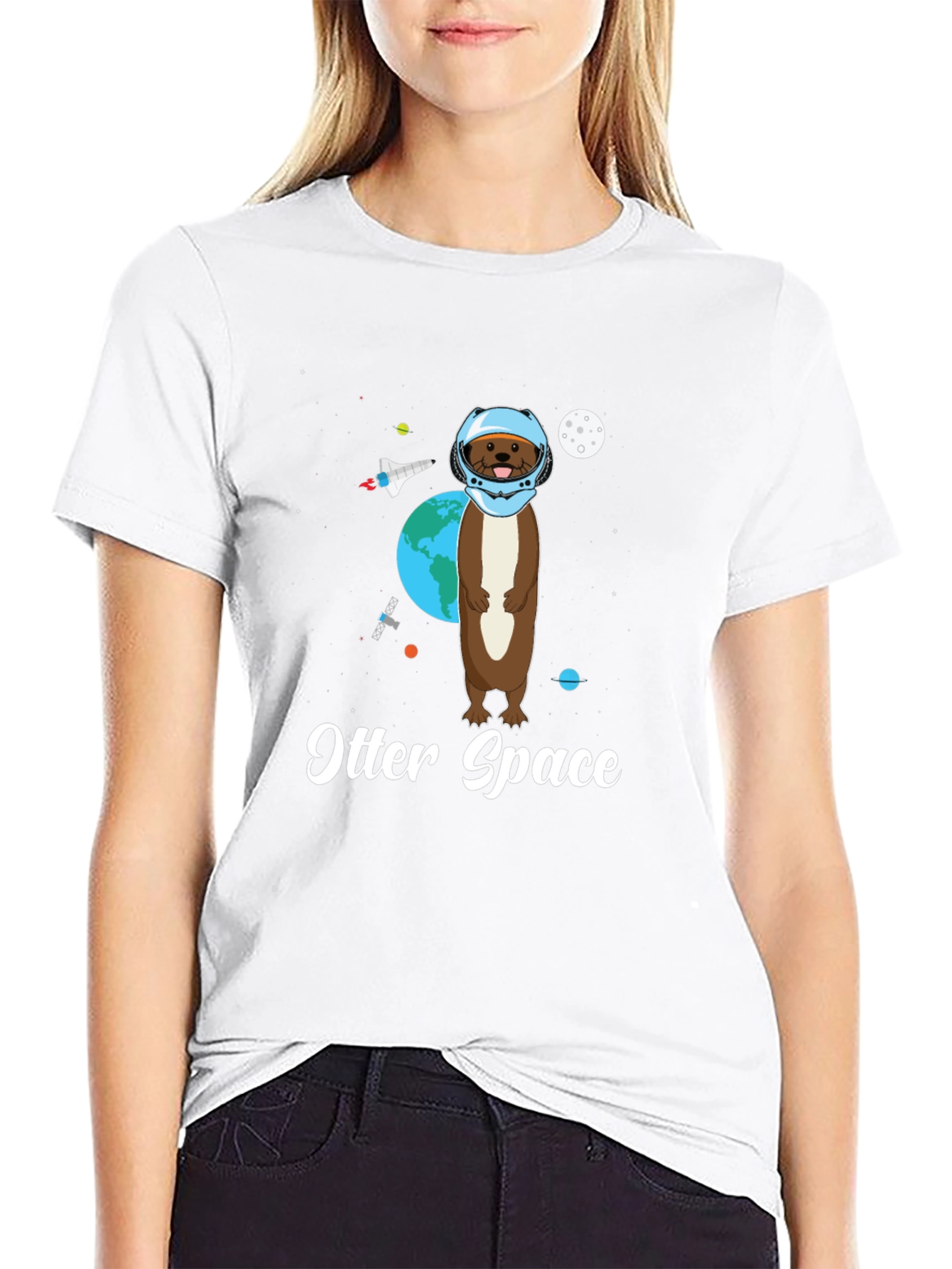 Otter Space Graphic Tee - Funny Astronaut Design
