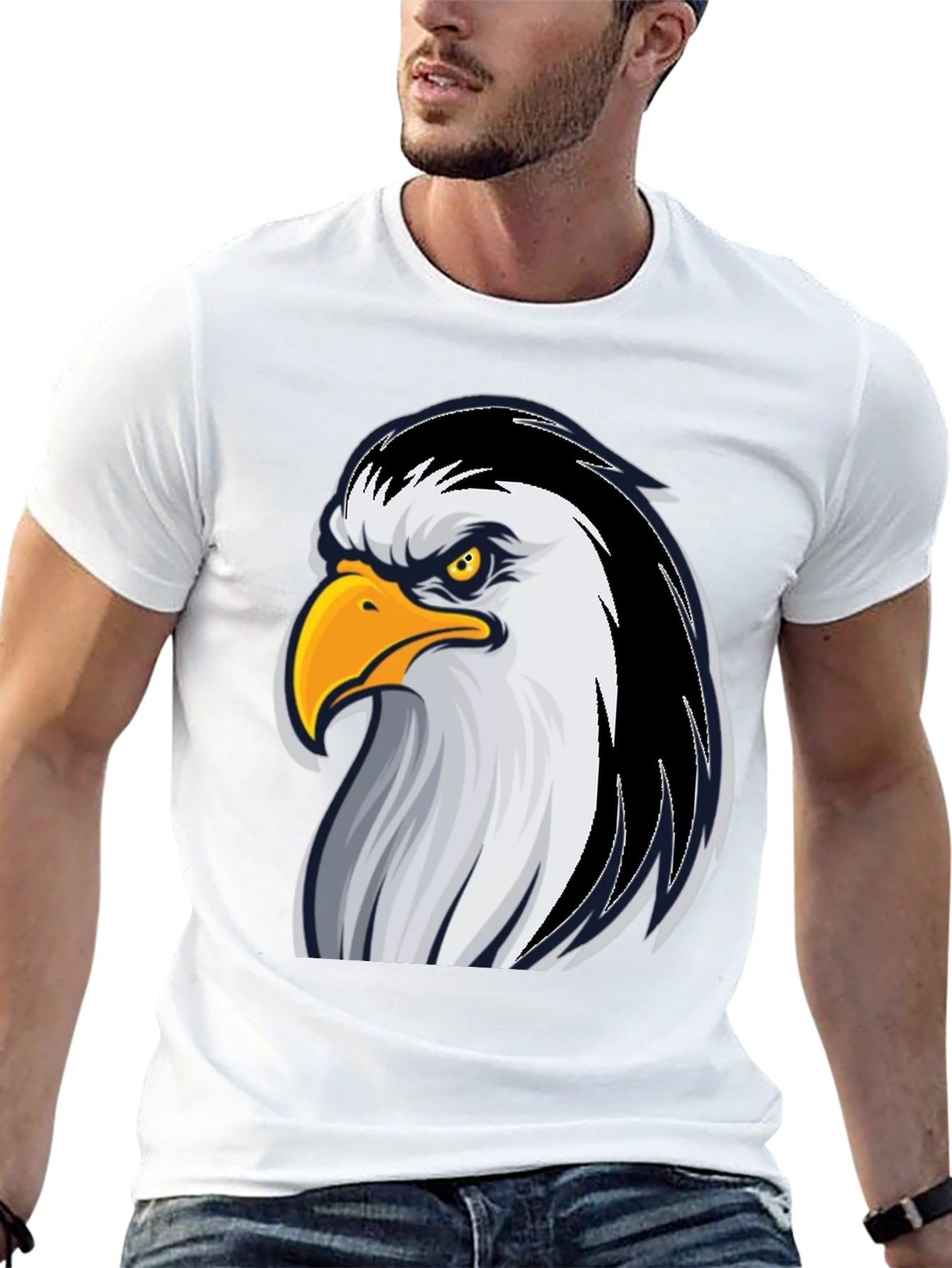 Eagle Graphic Tee - Bold Black Cotton T-Shirt