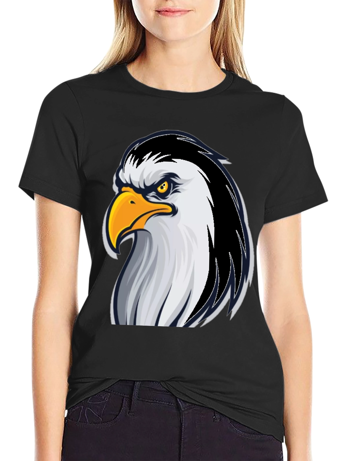 Eagle Graphic Tee - Bold Black Cotton T-Shirt