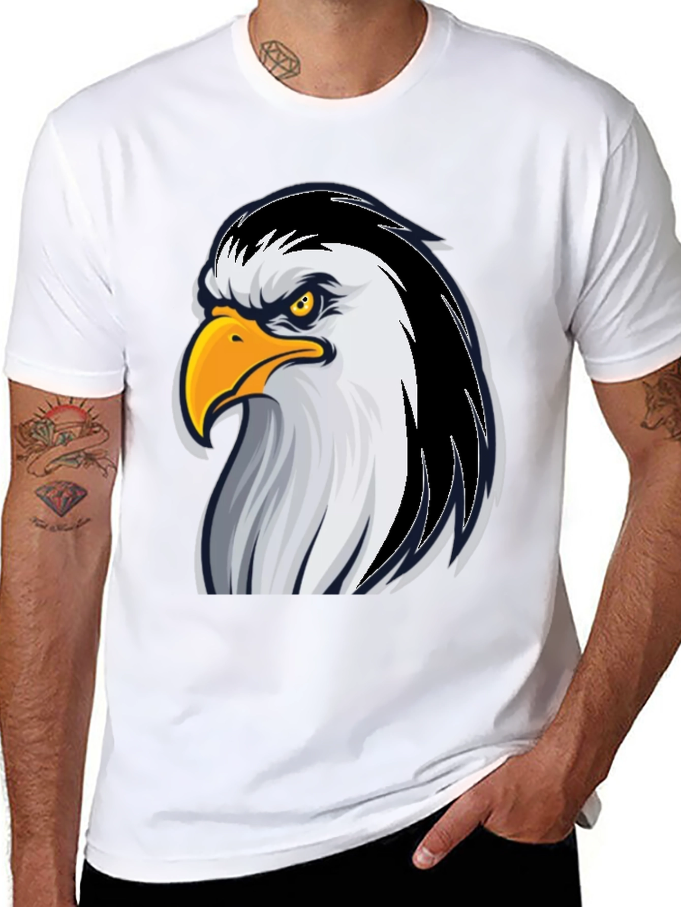 Eagle Graphic Tee - Bold Black Cotton T-Shirt