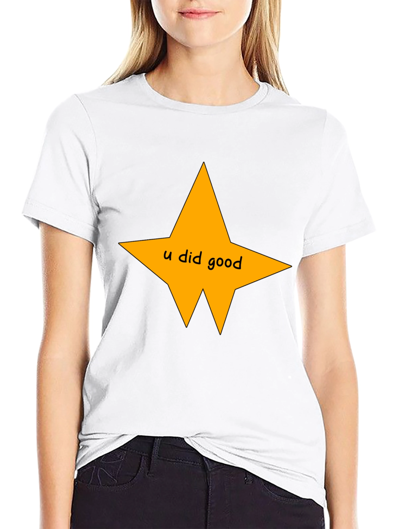 U Did Good Star Black T-Shirt - Motivational Tee