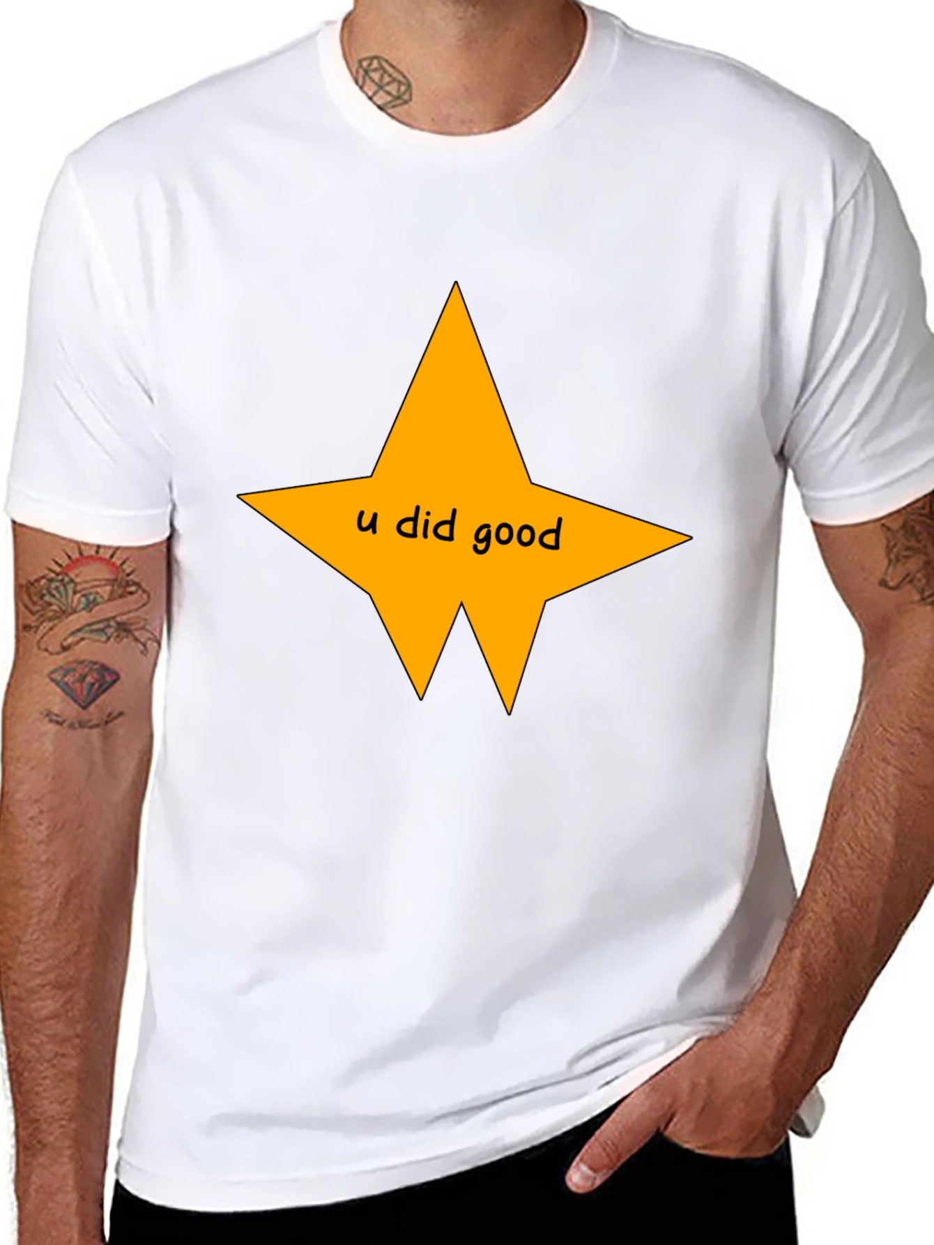 U Did Good Star Black T-Shirt - Motivational Tee