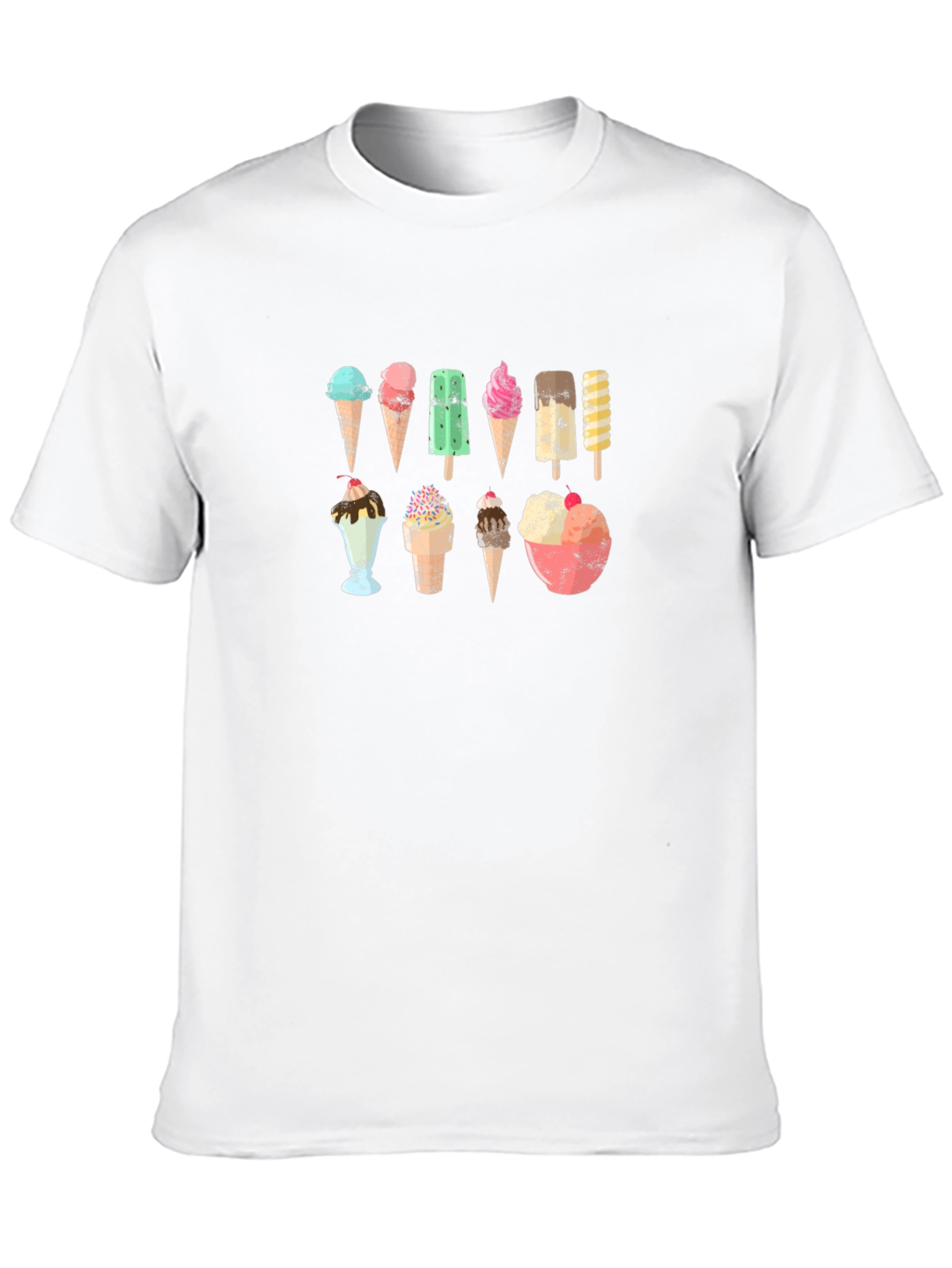 Ice Cream Print Black T-Shirt