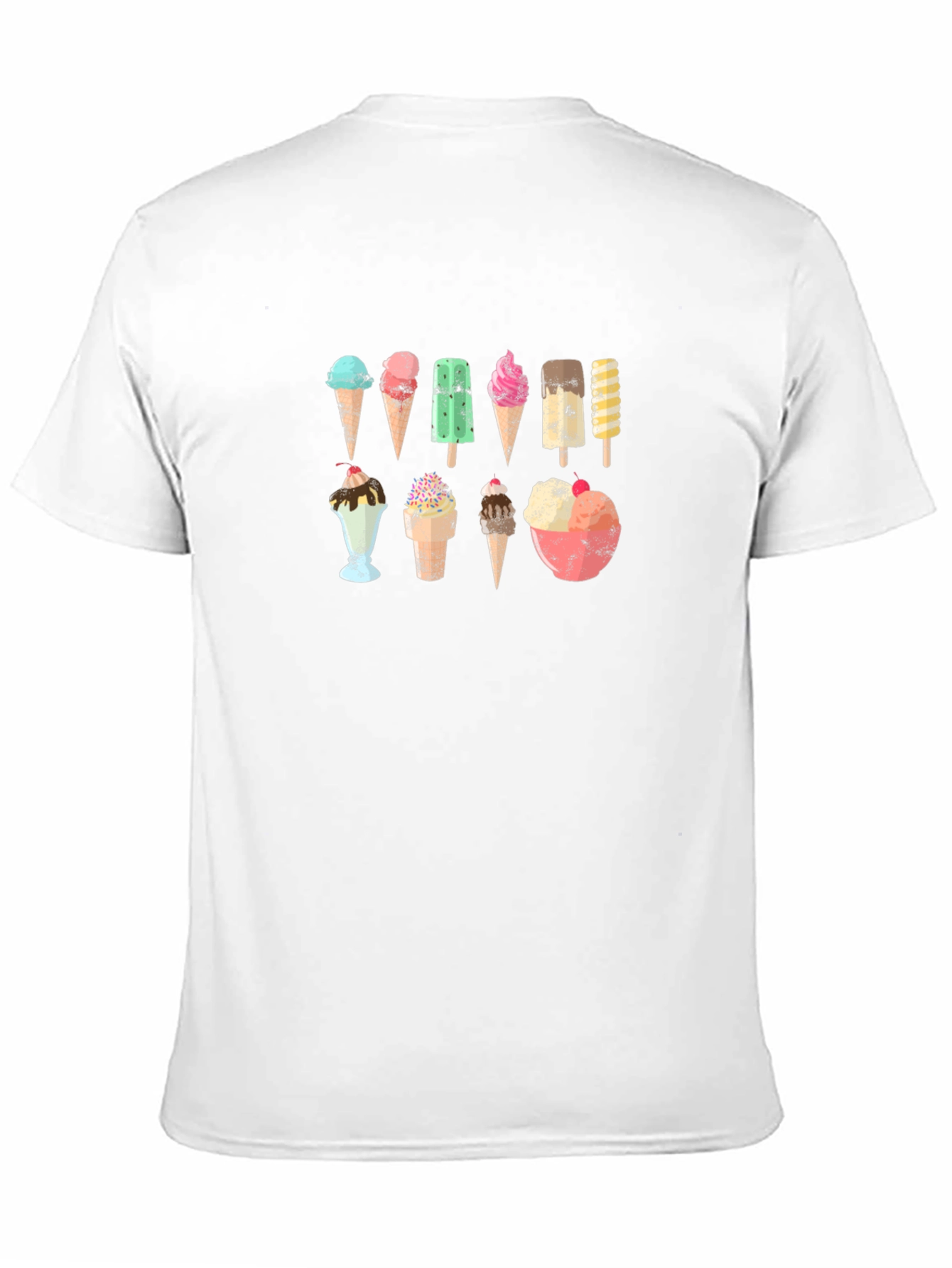 Ice Cream Print Black T-Shirt