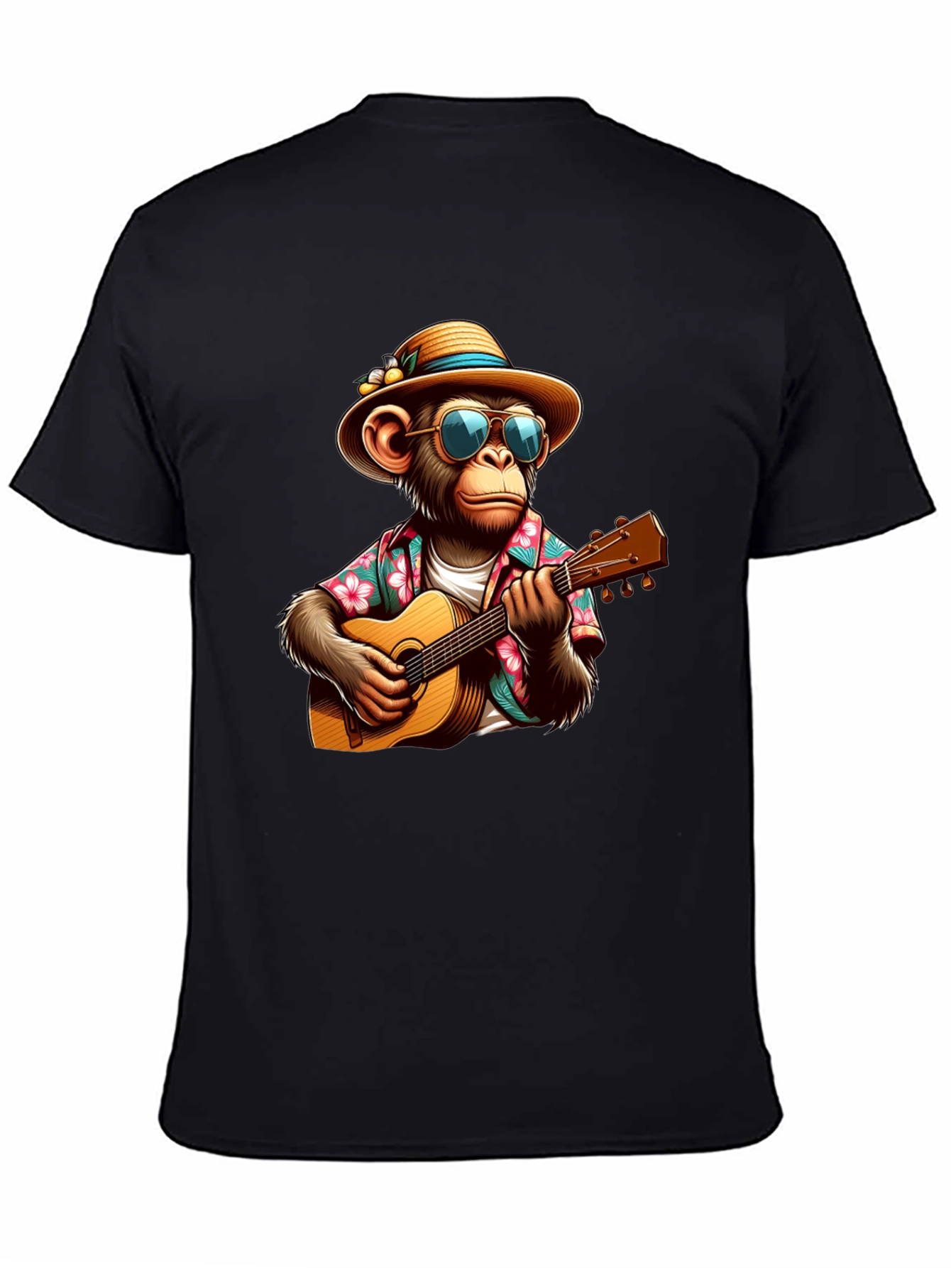 Monkey Guitarist Graphic Tee - Casual & Fun