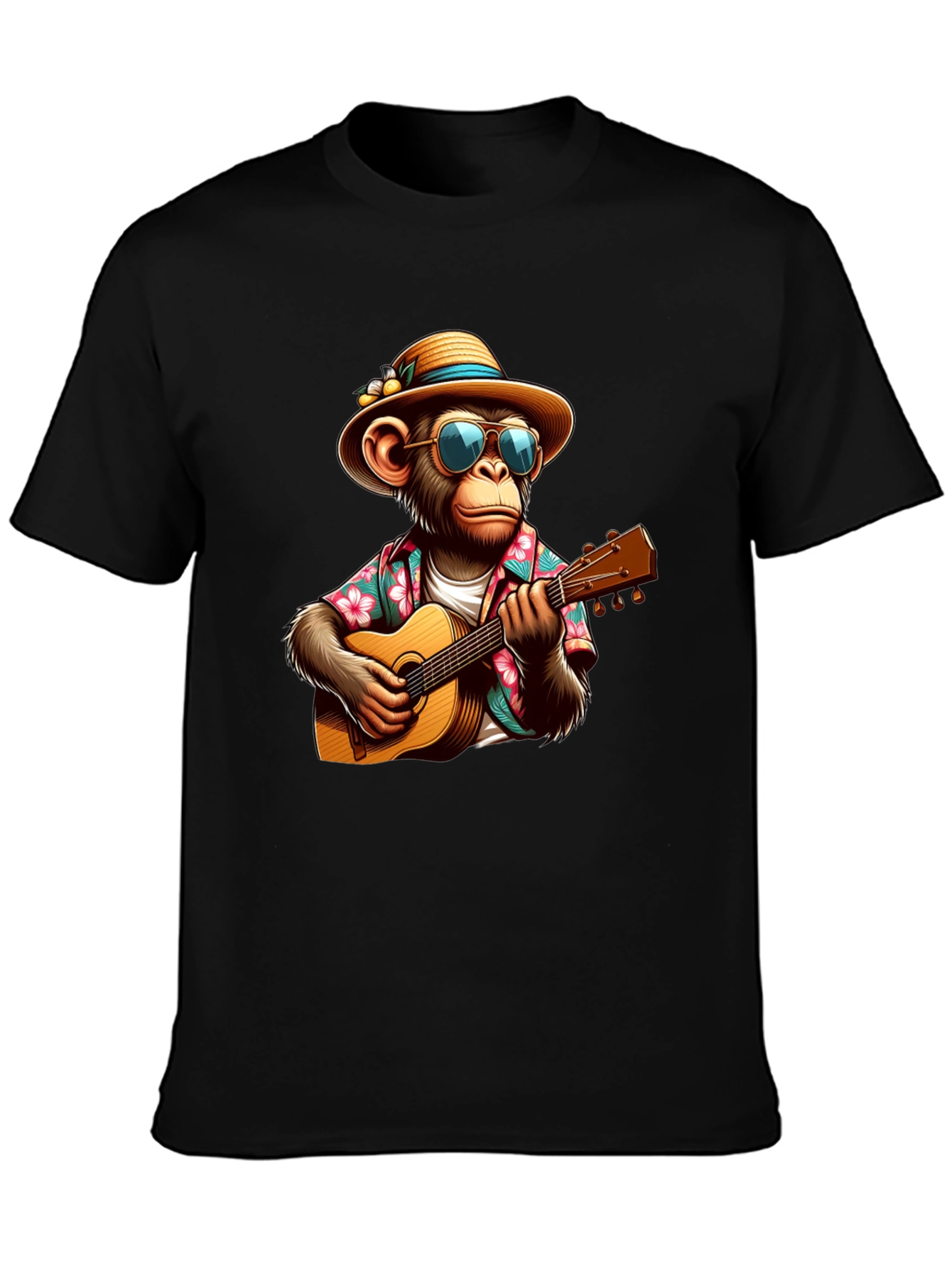 Monkey Guitarist Graphic Tee - Casual & Fun