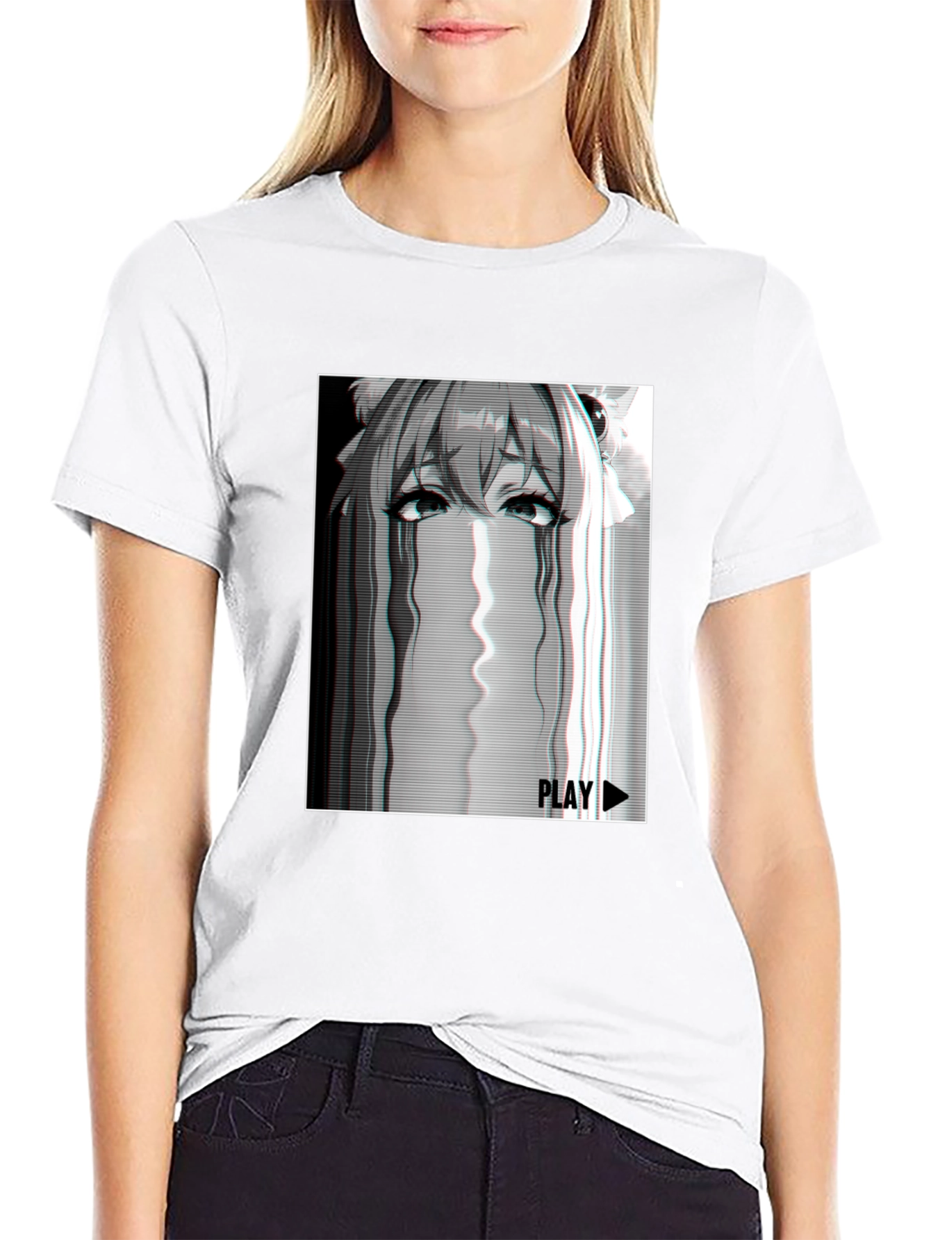 Anime Glitch Tee - Playful Graphic T-Shirt
