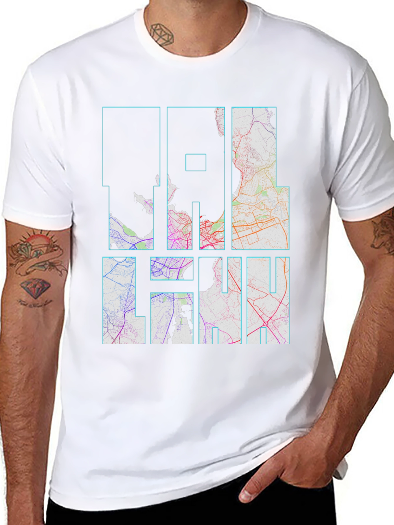 Coolhan City Map Black T-Shirt