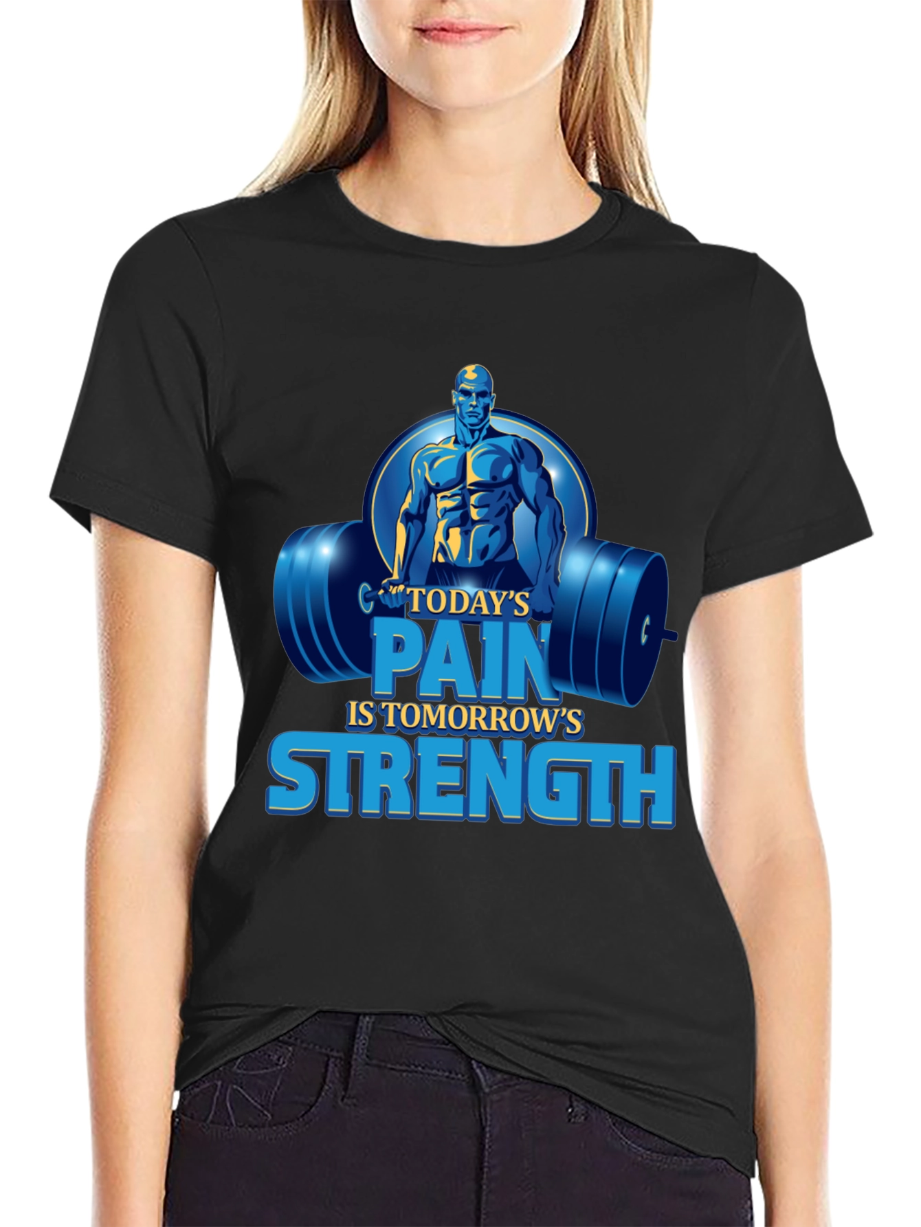 Motivational Gym T-Shirt - Todays Pain Tomorrows Strength