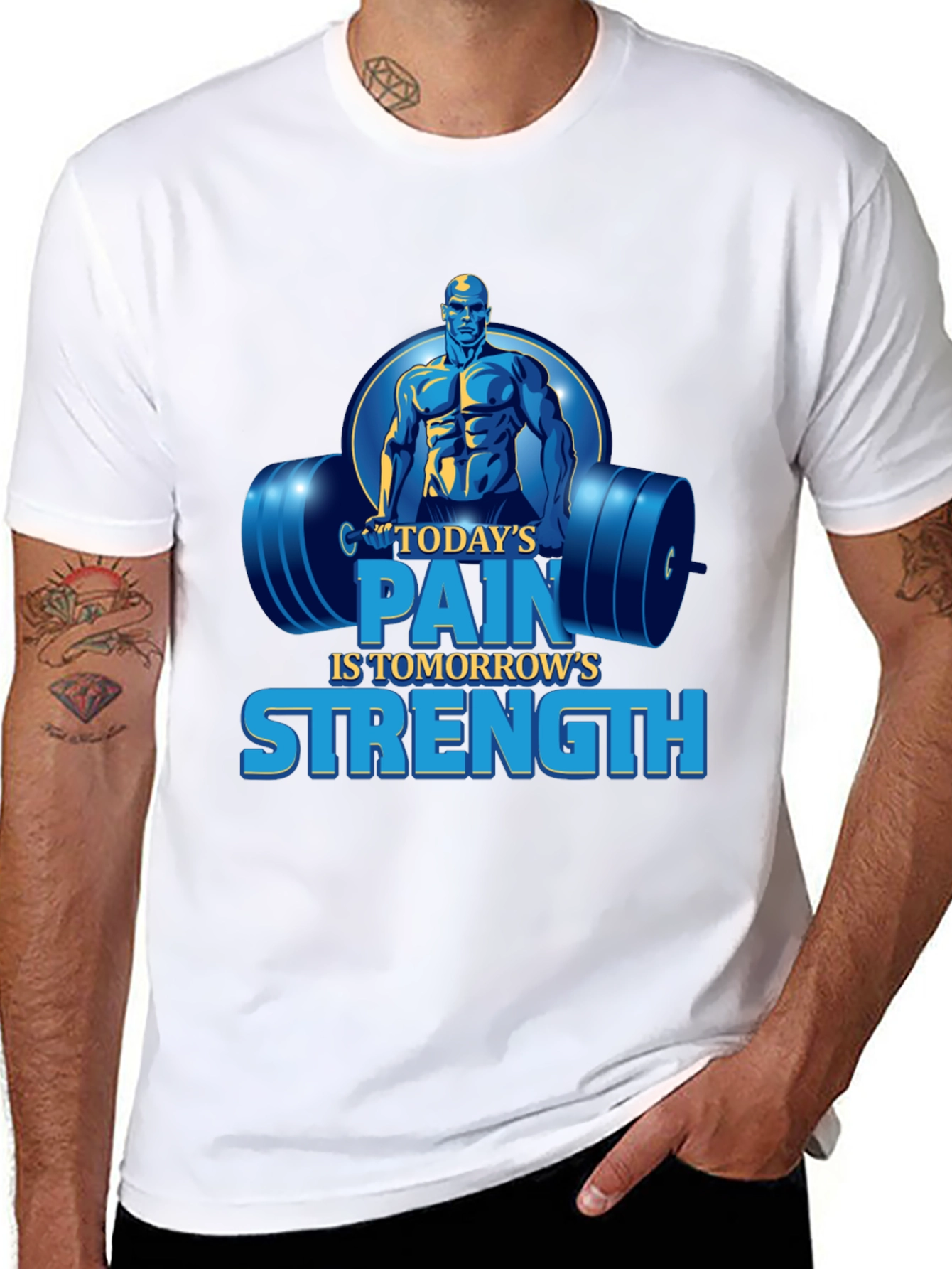 Motivational Gym T-Shirt - Todays Pain Tomorrows Strength