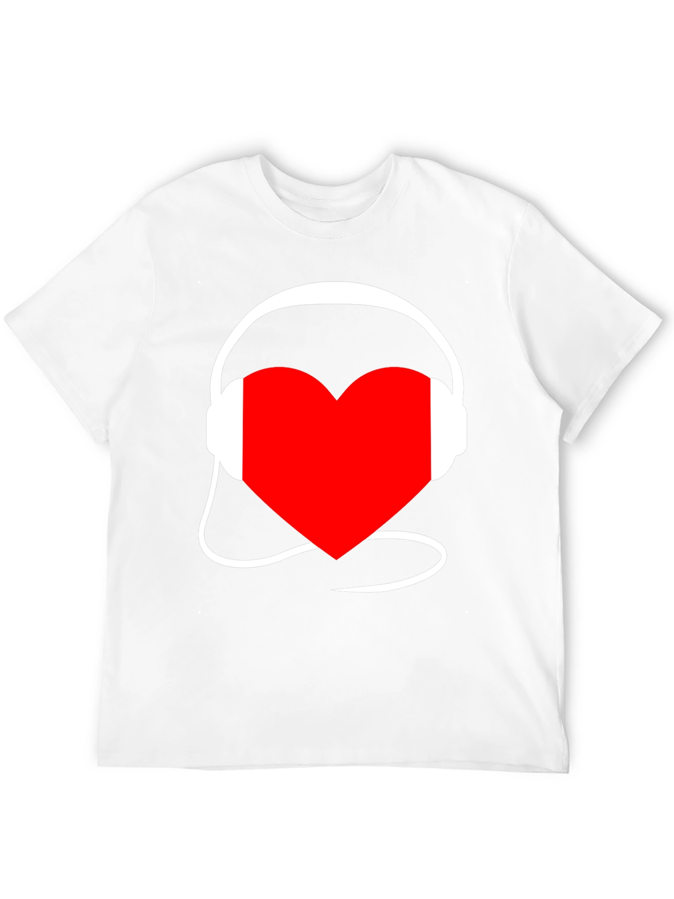 Heart Music Headphones Black T-Shirt