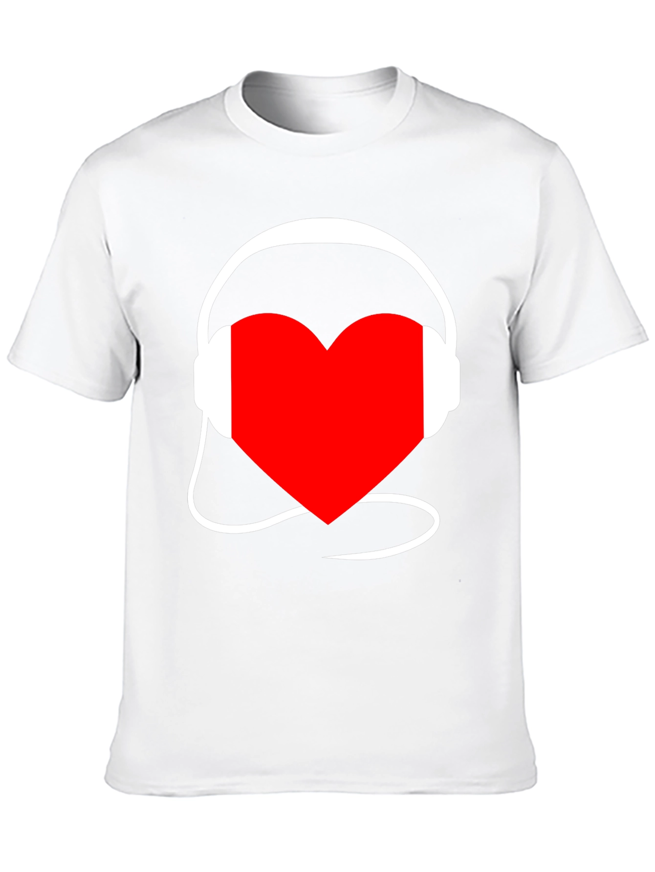 Heart Music Headphones Black T-Shirt