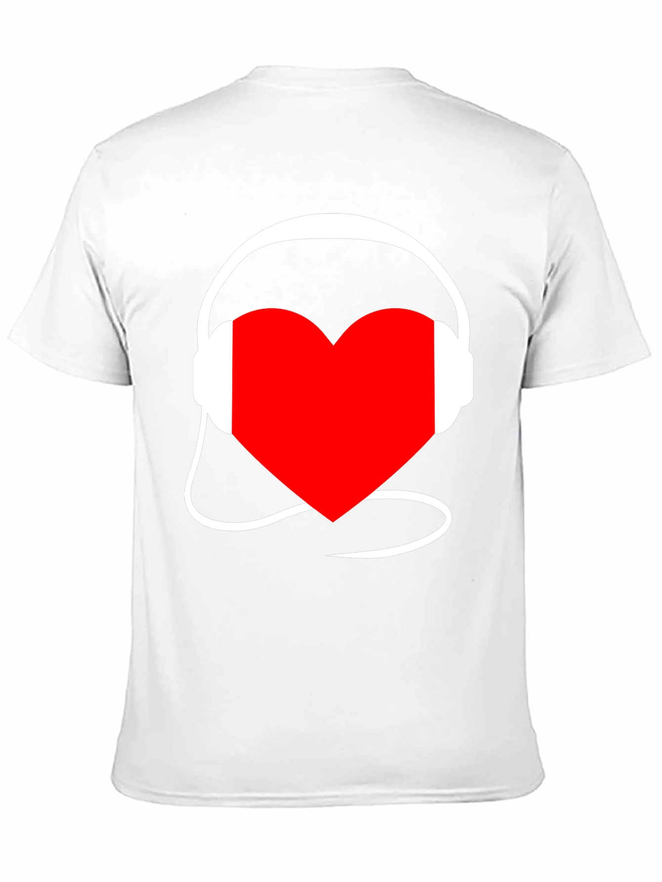Heart Music Headphones Black T-Shirt