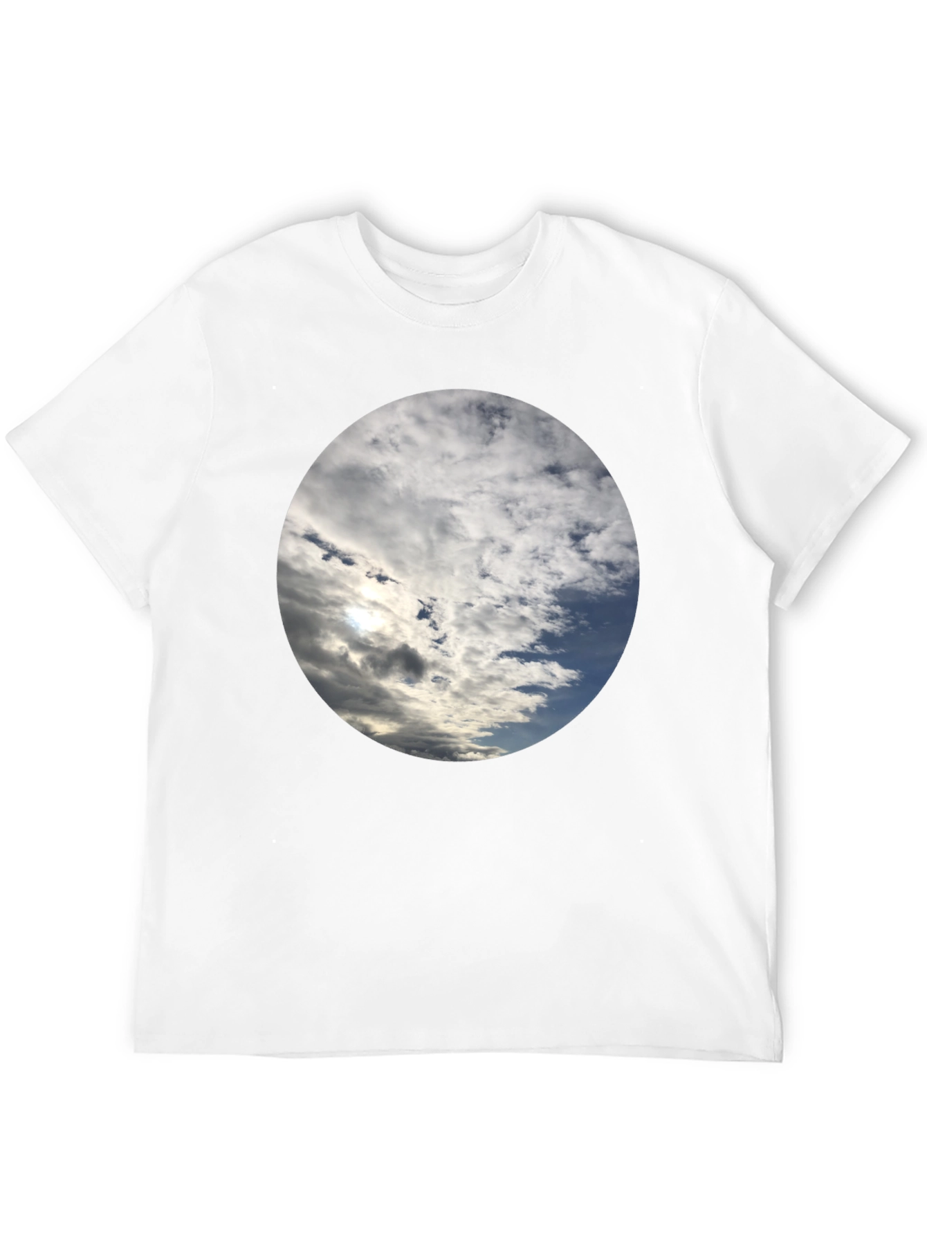 Sky Cloud Circle Graphic Tee - Black Cotton Blend