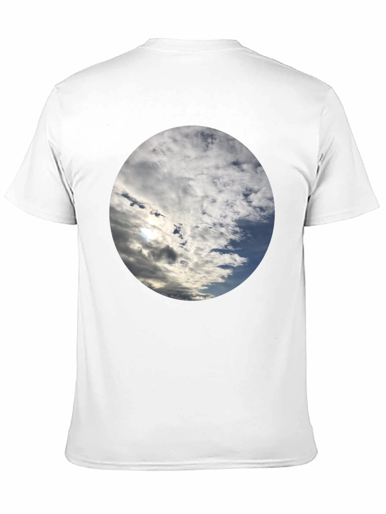 Sky Cloud Circle Graphic Tee - Black Cotton Blend
