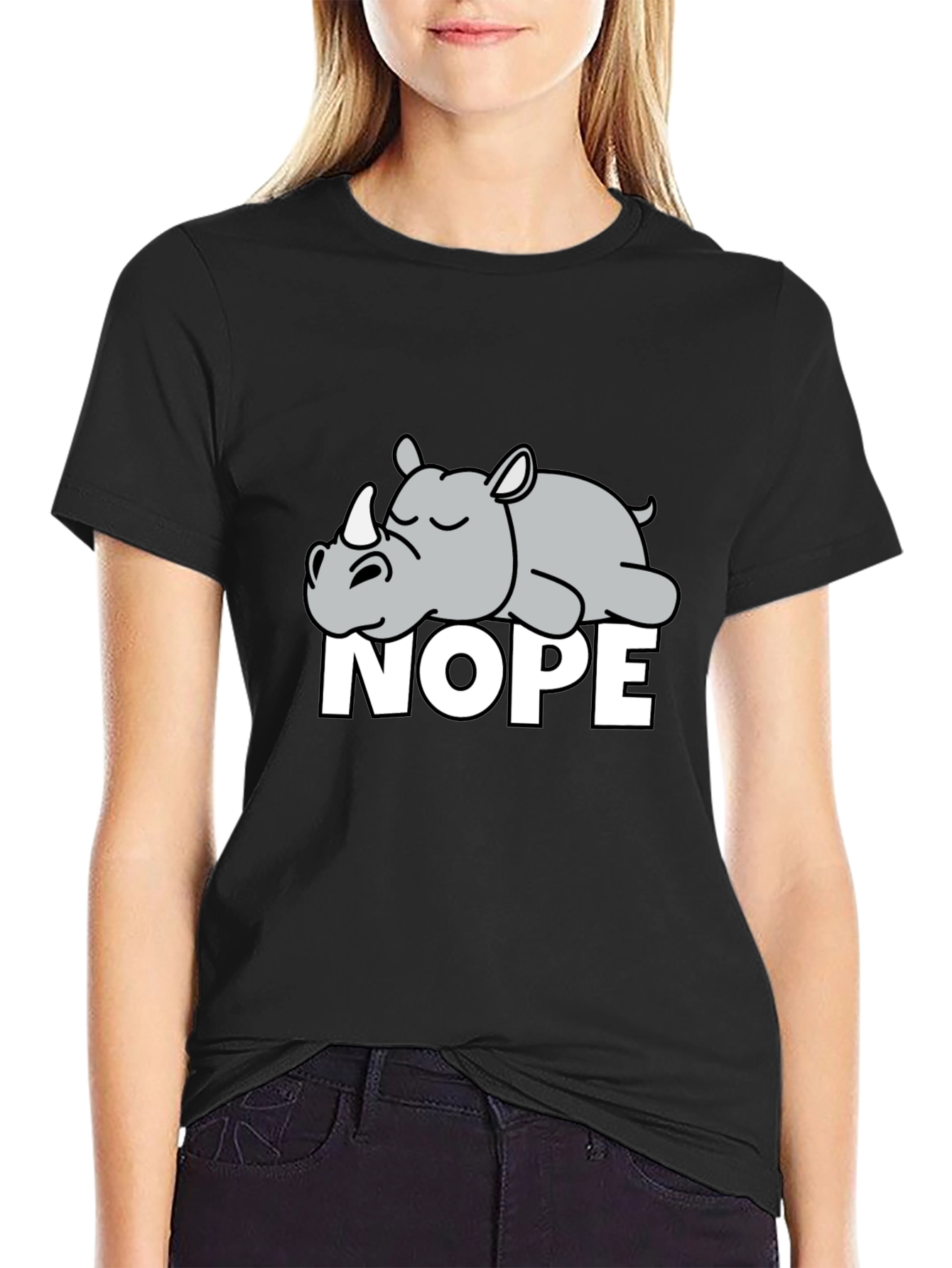 Nope Rhino Tee - Funny Graphic T-Shirt