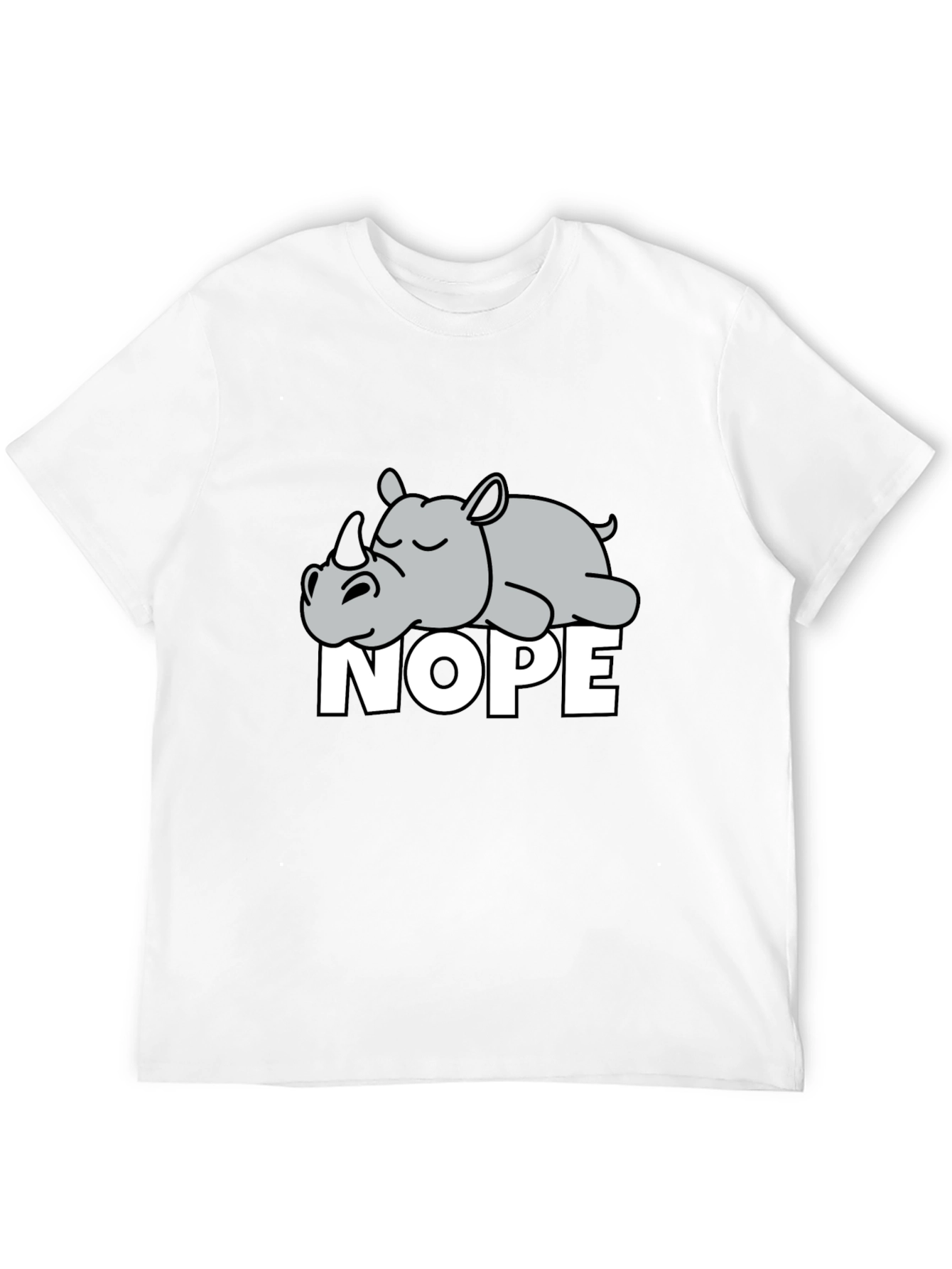 Nope Rhino Tee - Funny Graphic T-Shirt