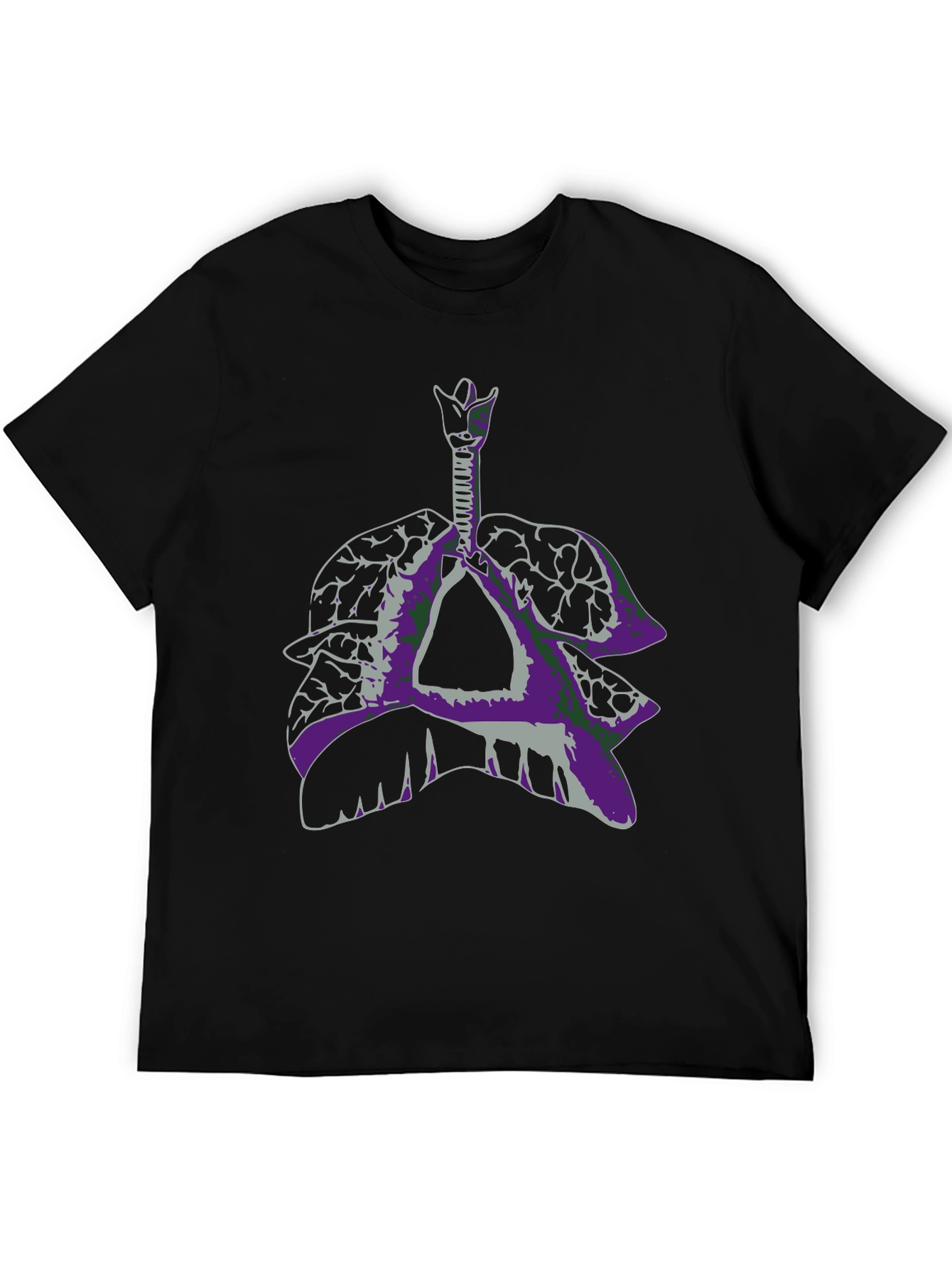 Anatomical Lungs Graphic Tee - Unique Design Black