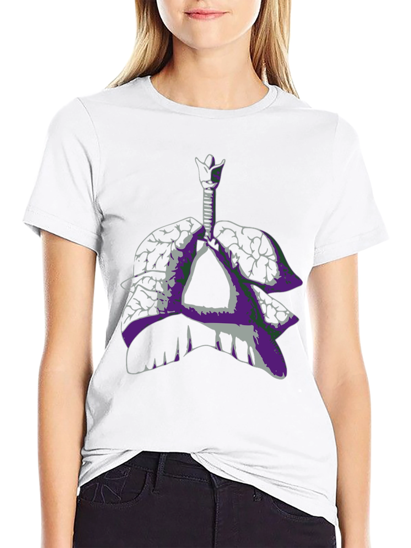 Anatomical Lungs Graphic Tee - Unique Design Black