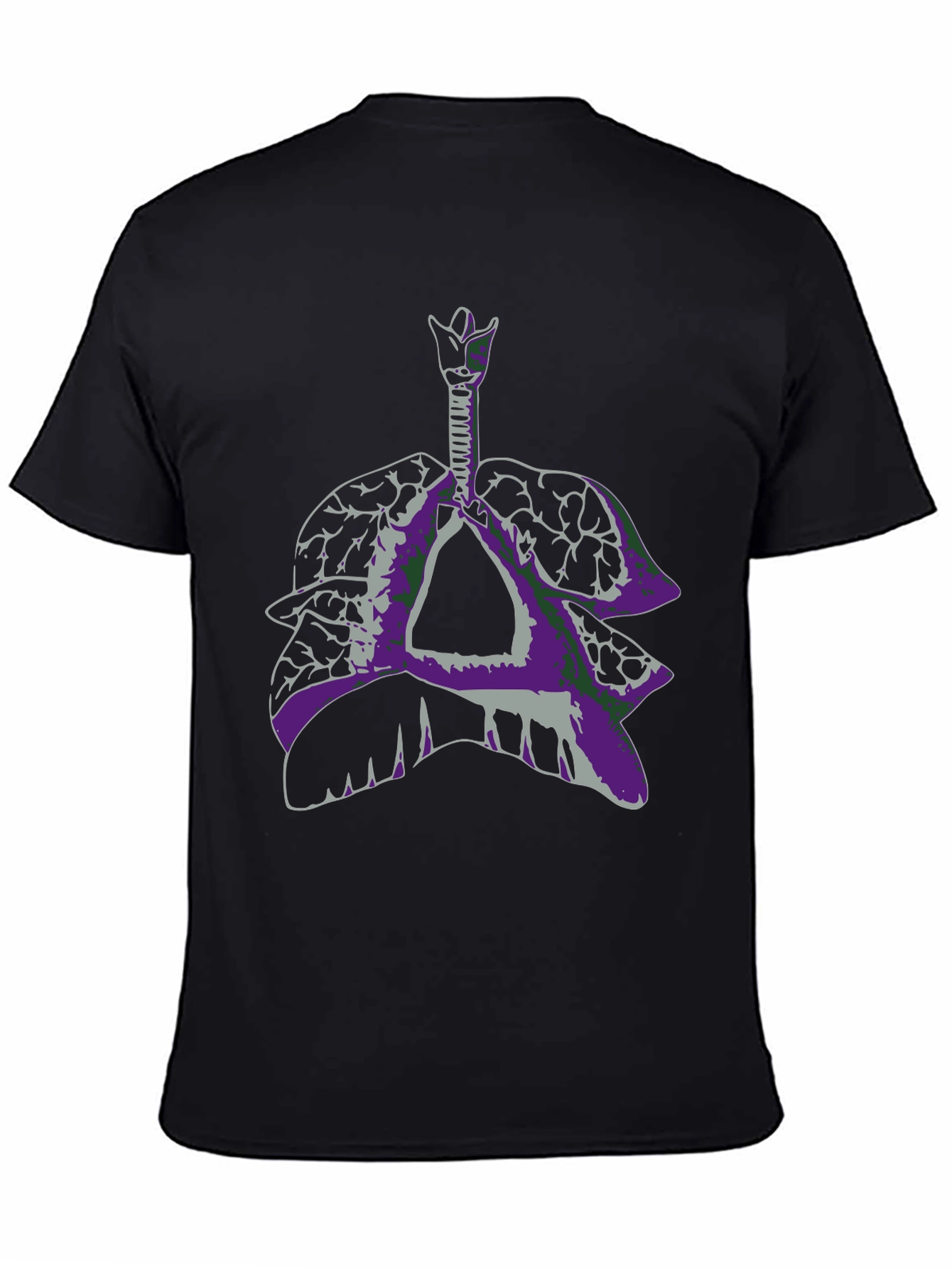 Anatomical Lungs Graphic Tee - Unique Design Black