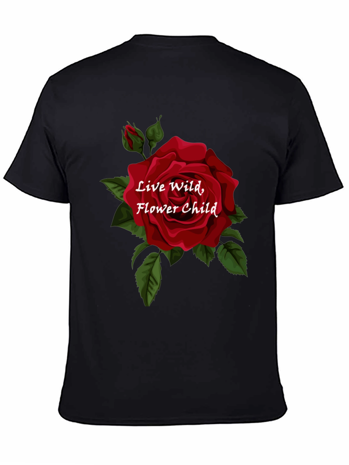 Live Wild Flower Child Graphic Tee - Black