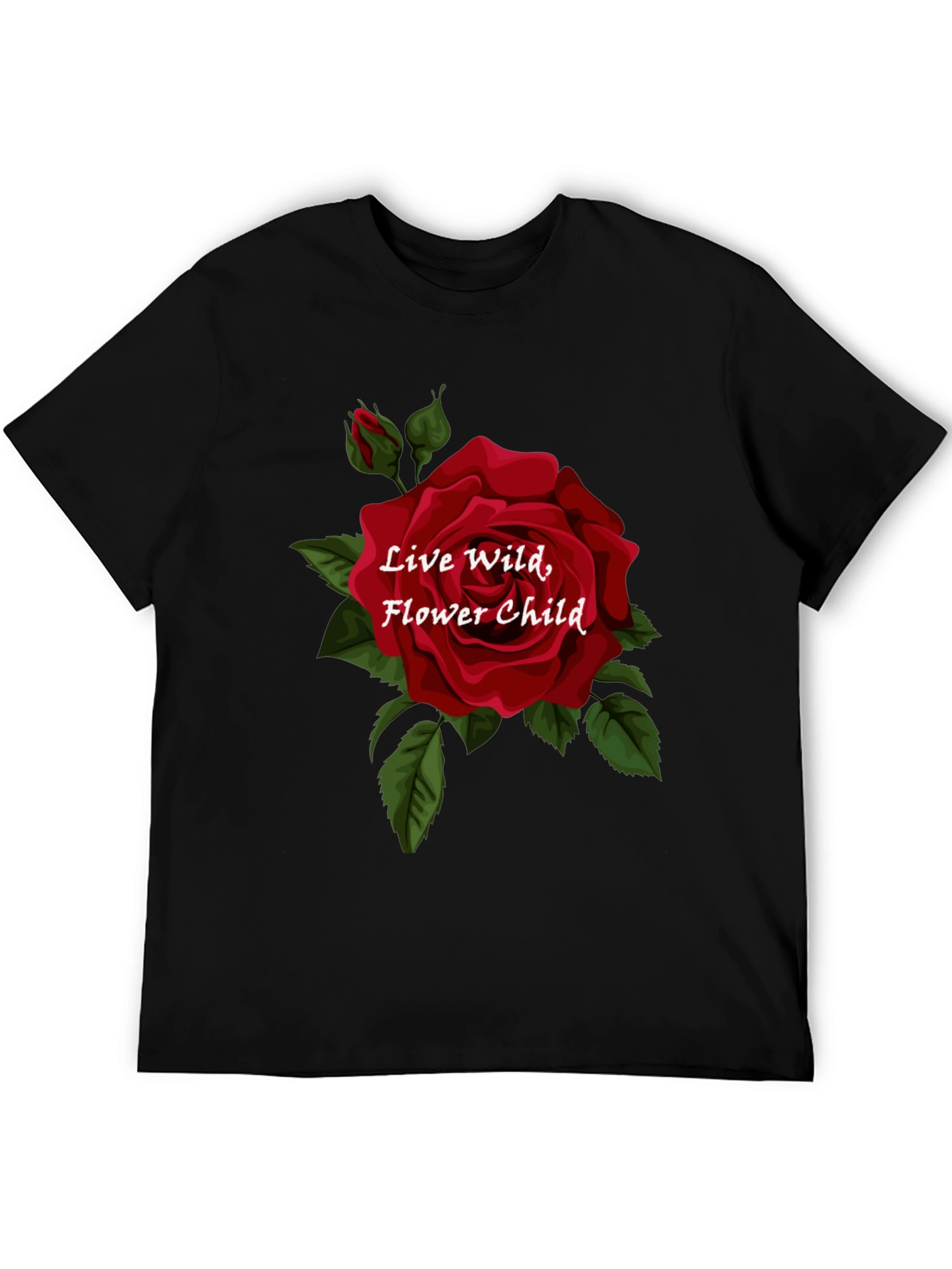 Live Wild Flower Child Graphic Tee - Black