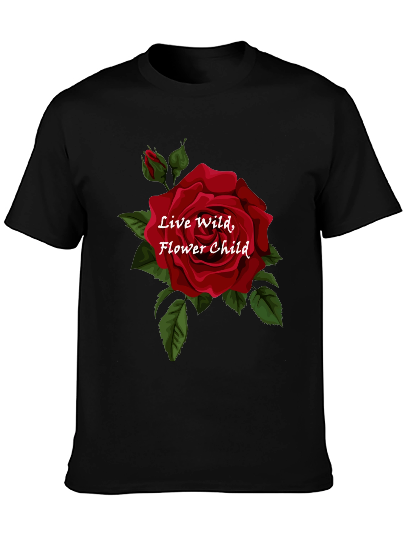 Live Wild Flower Child Graphic Tee - Black