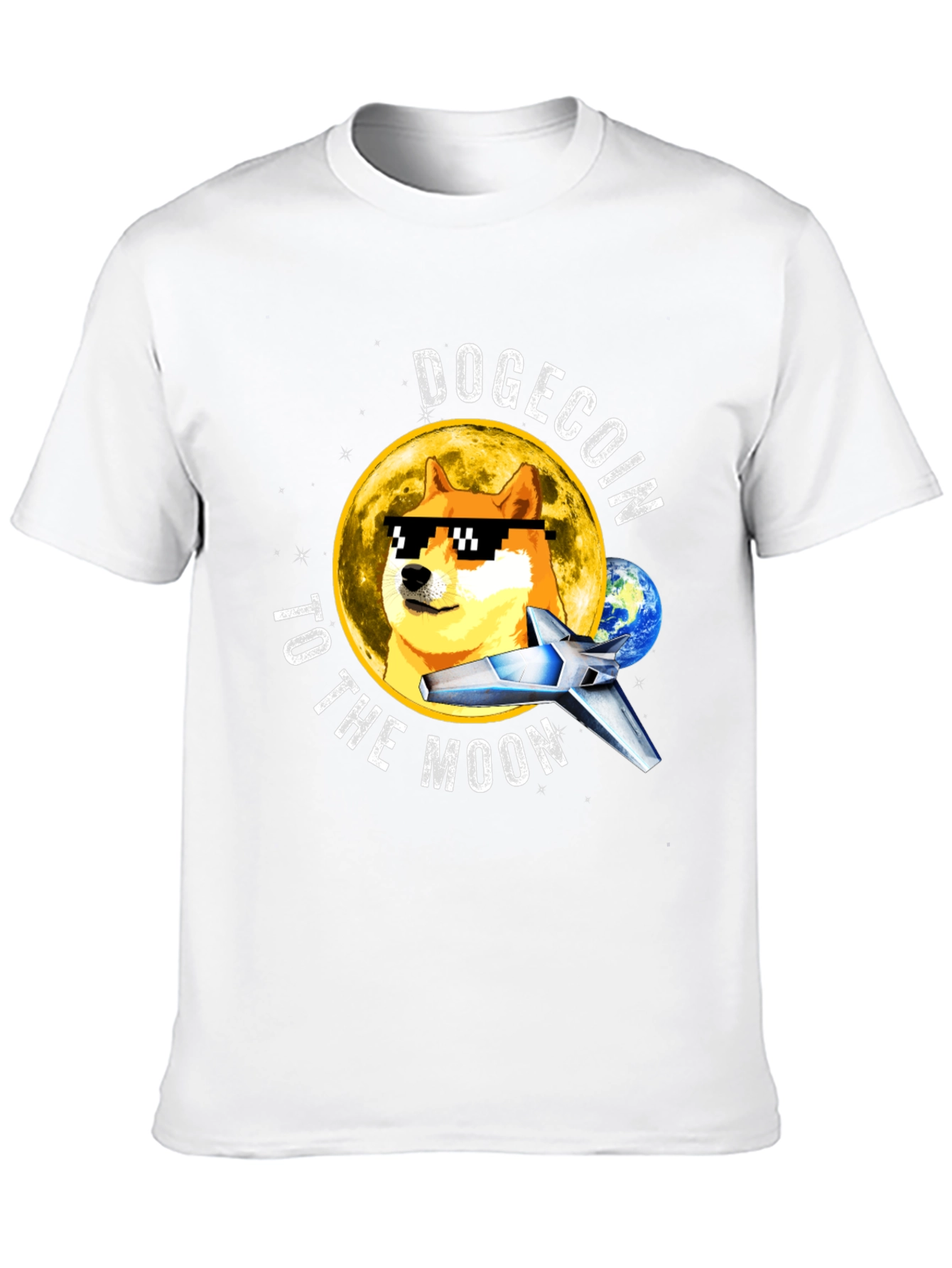 Dogecoin to the Moon Black T-Shirt
