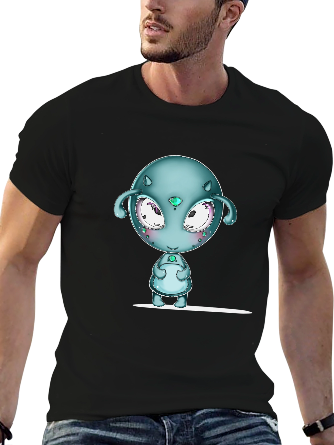 Alien Graphic Black T-Shirt