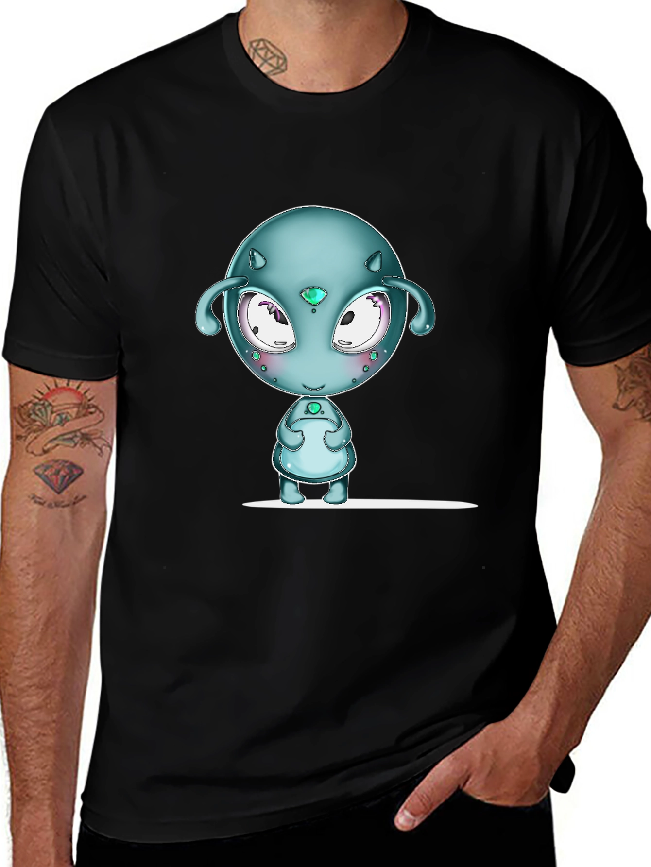 Alien Graphic Black T-Shirt