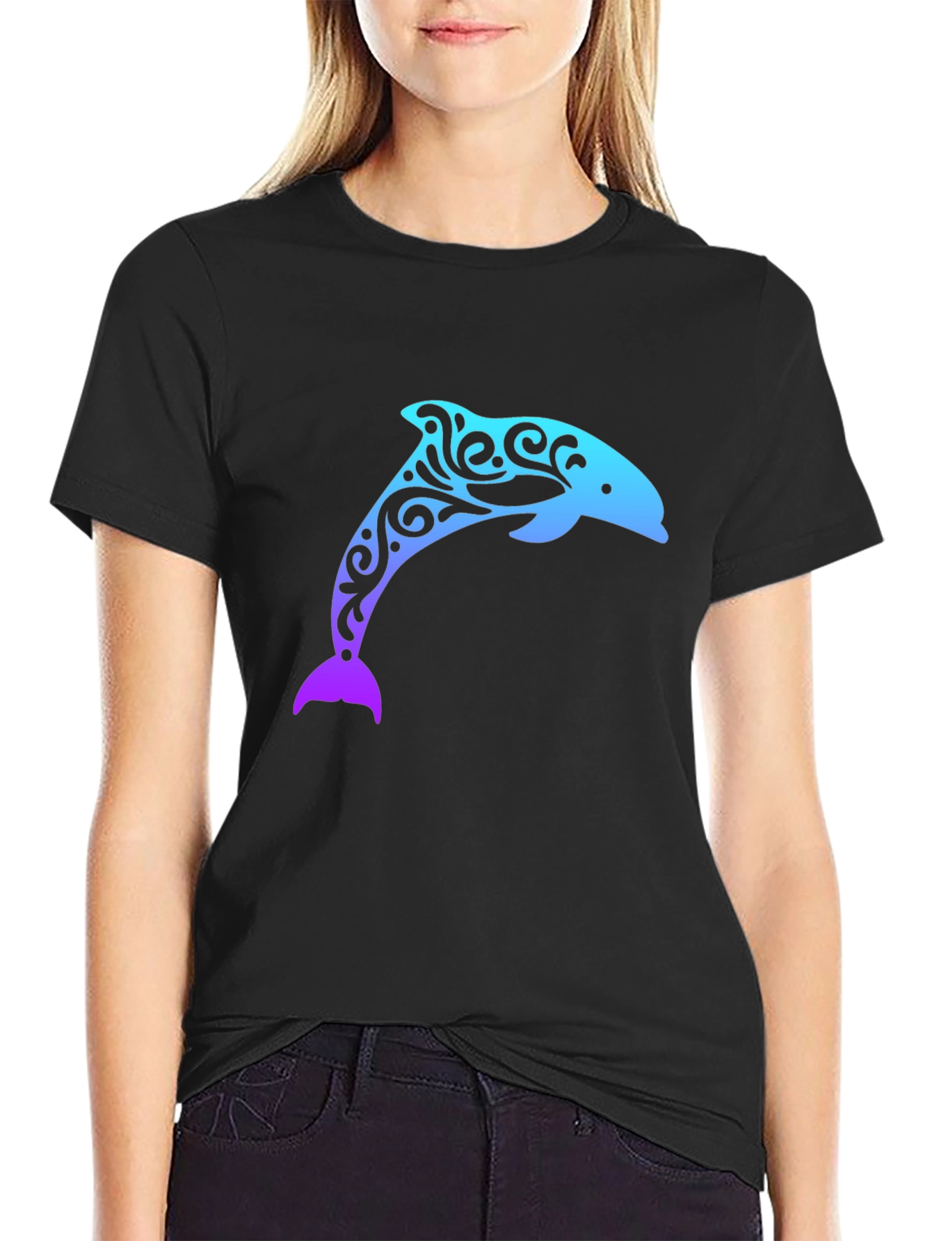 Dolphin Print T-Shirt - Stylish Casual Wear