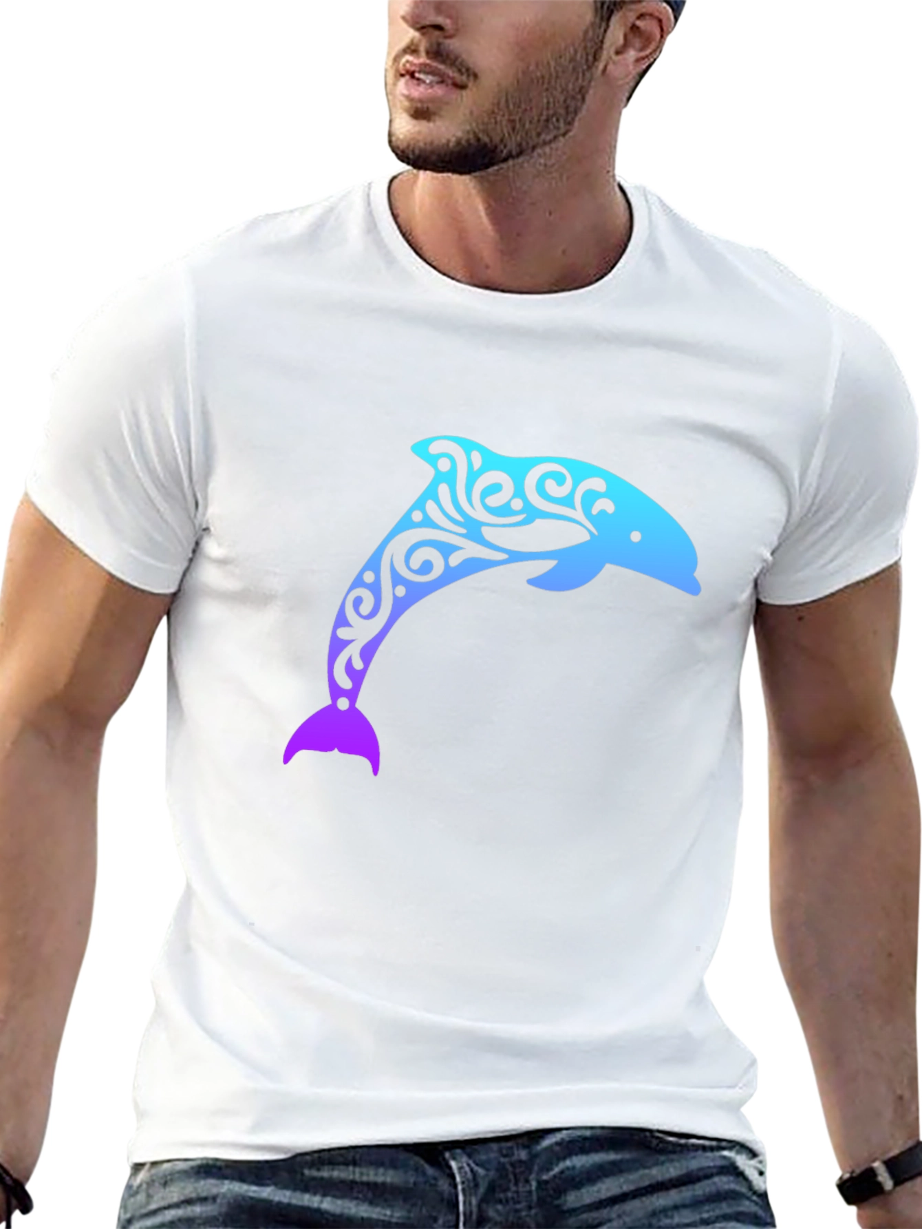 Dolphin Print T-Shirt - Stylish Casual Wear