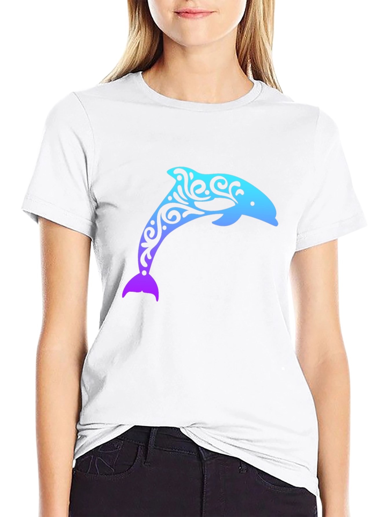 Dolphin Print T-Shirt - Stylish Casual Wear