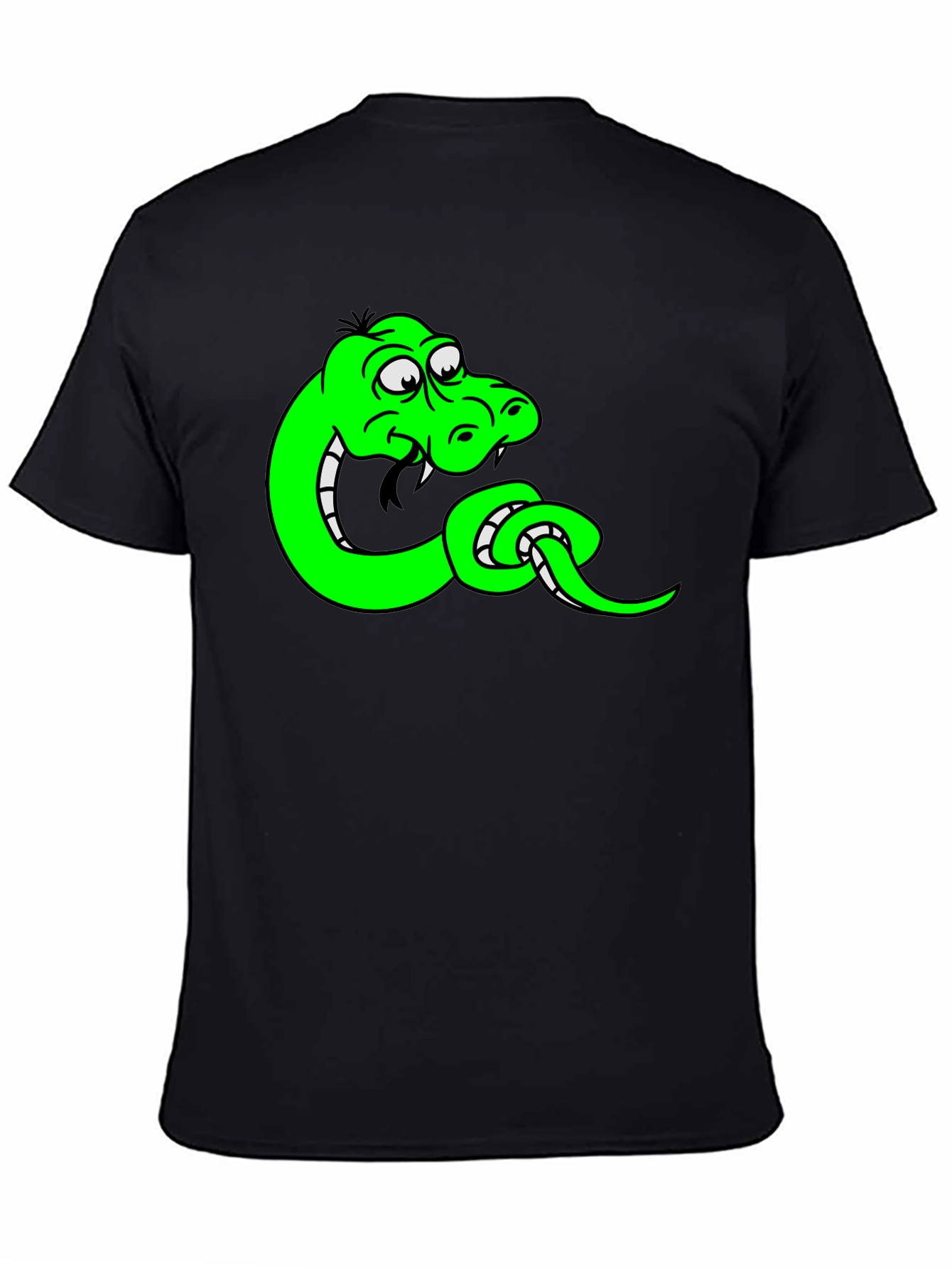 Cartoon Snake Black T-Shirt
