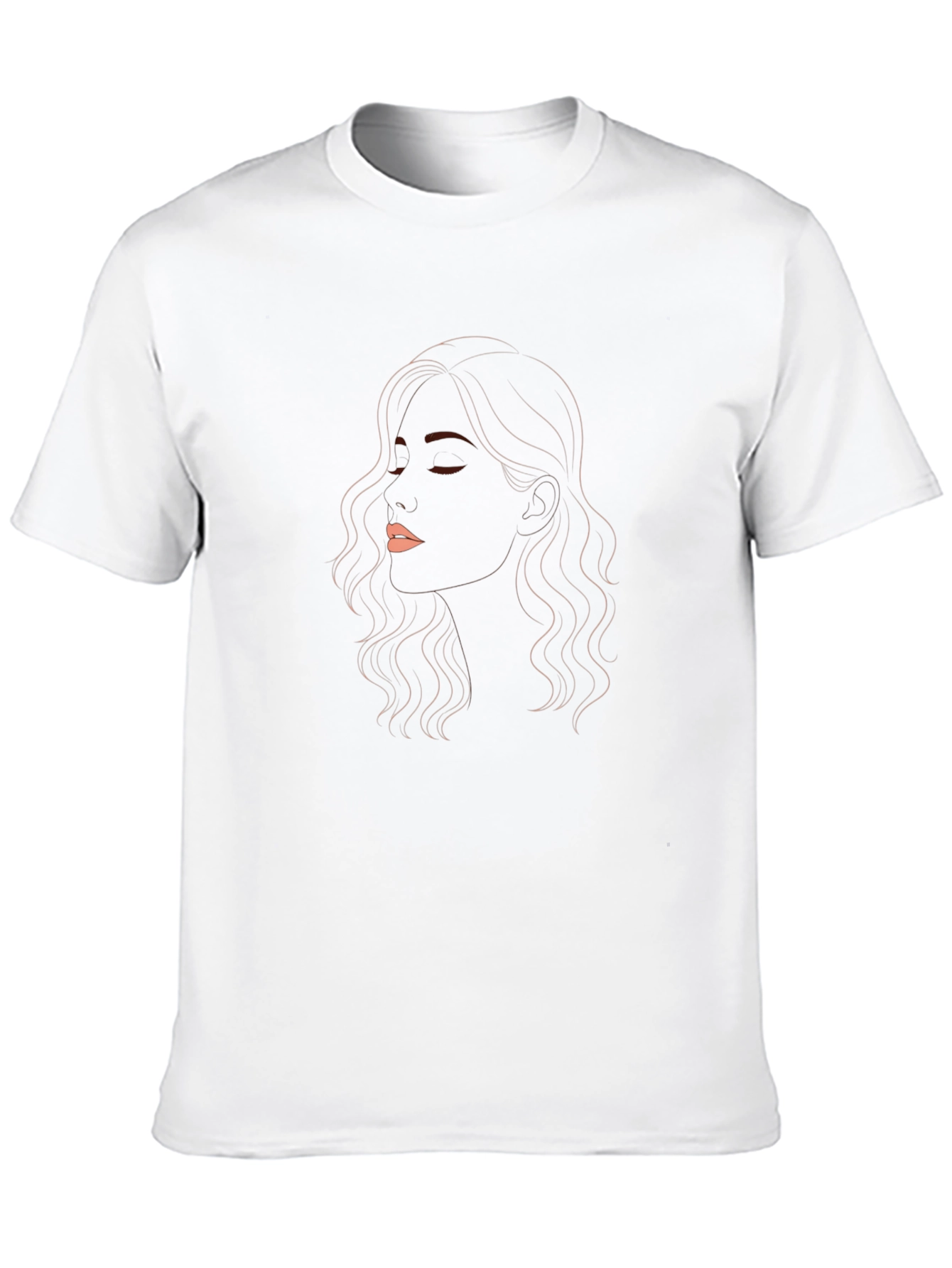 Minimalist Womans Face Graphic T-Shirt
