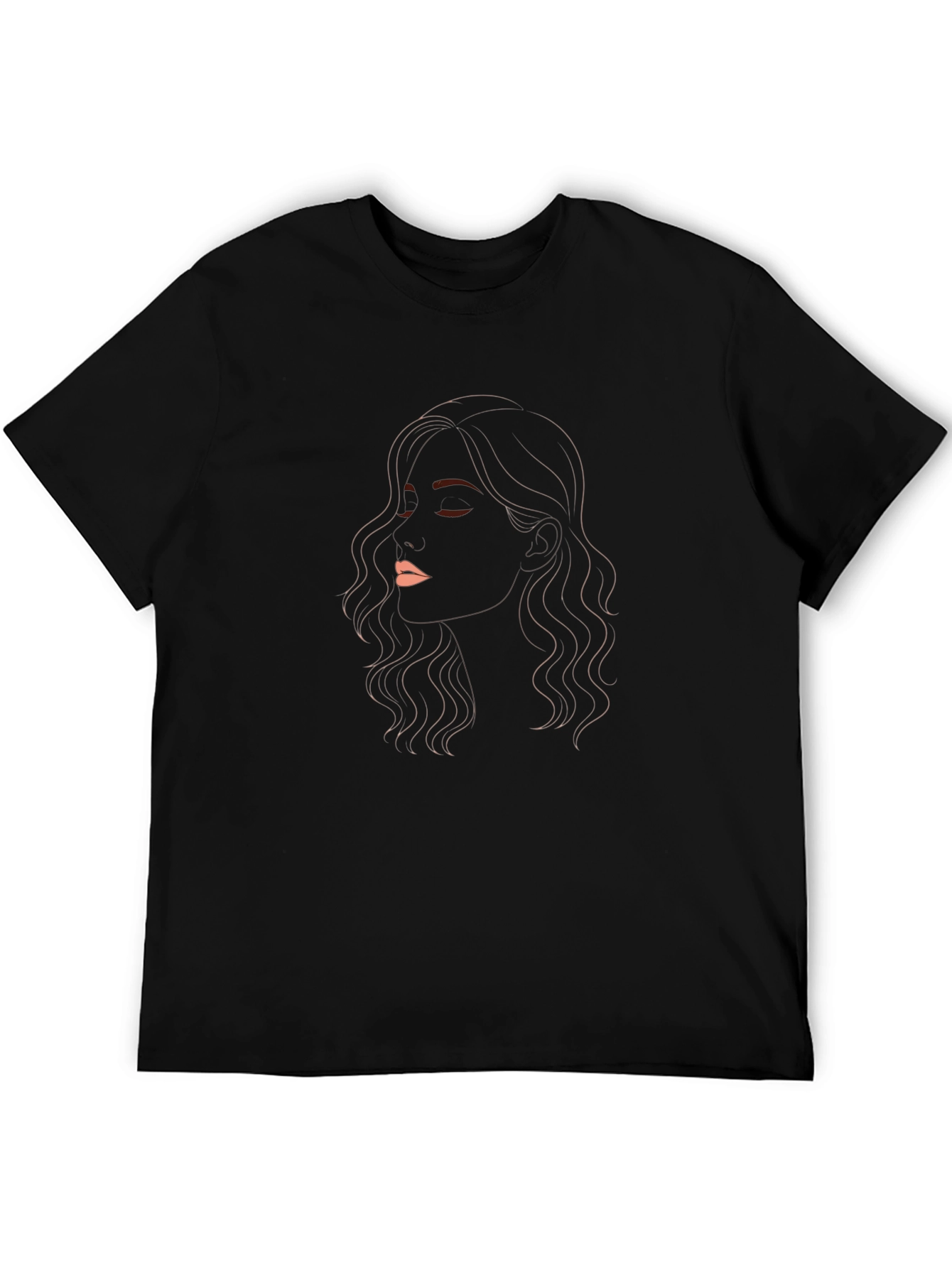 Minimalist Womans Face Graphic T-Shirt