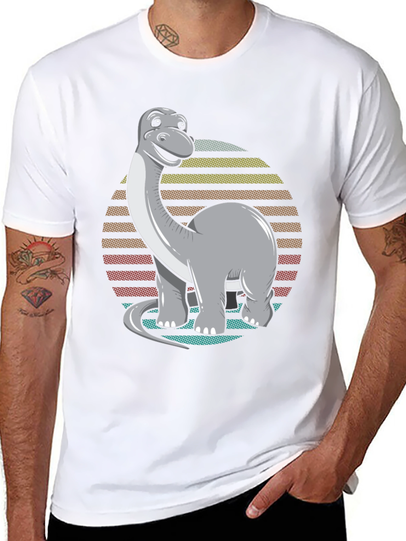Retro Dinosaur T-Shirt - Black