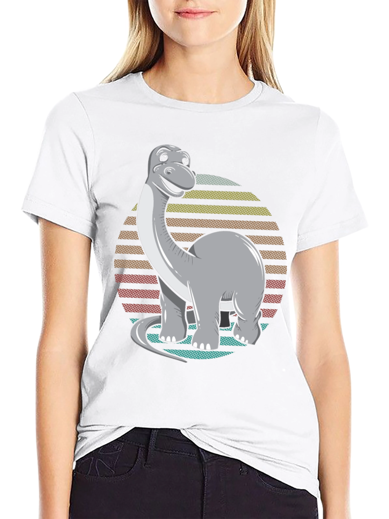 Retro Dinosaur T-Shirt - Black