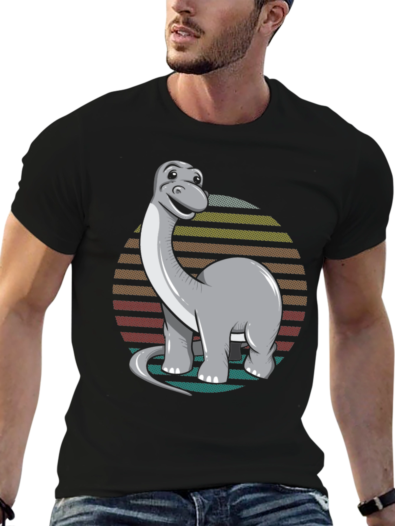 Retro Dinosaur T-Shirt - Black