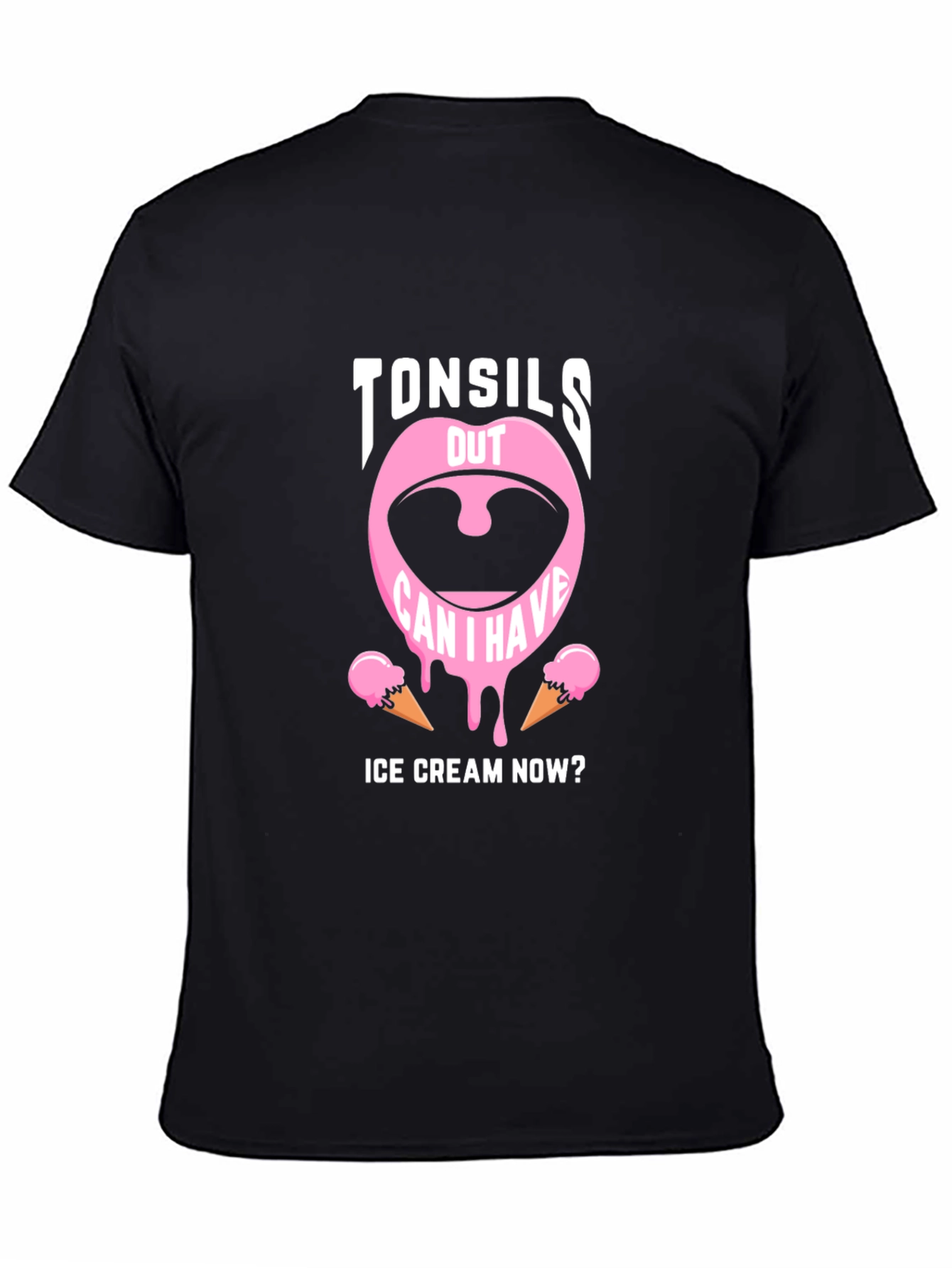 Tonsils Out Ice Cream Humor Graphic Tee