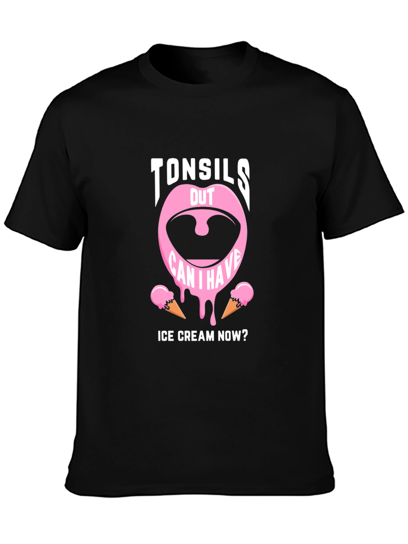 Tonsils Out Ice Cream Humor Graphic Tee