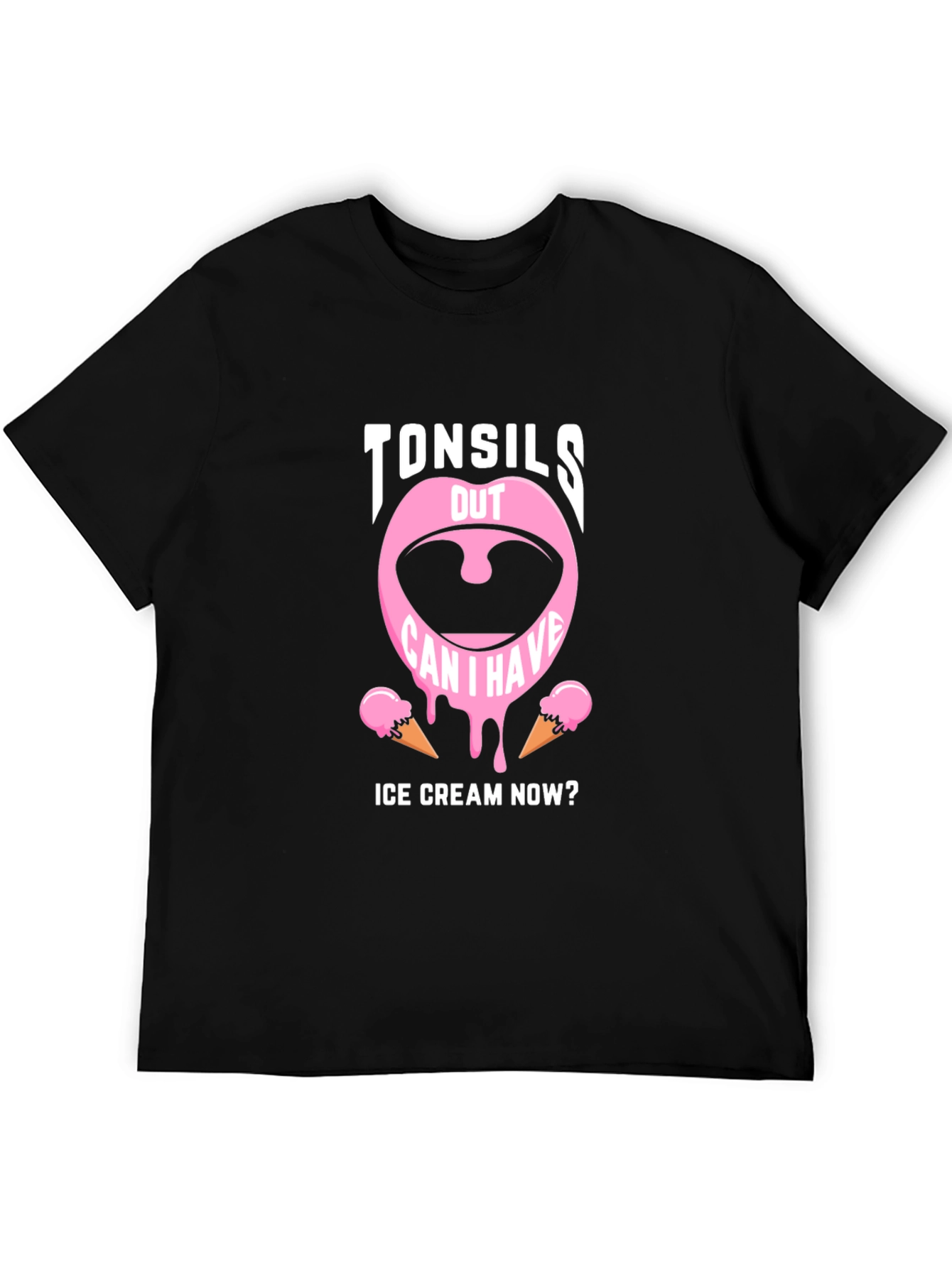 Tonsils Out Ice Cream Humor Graphic Tee