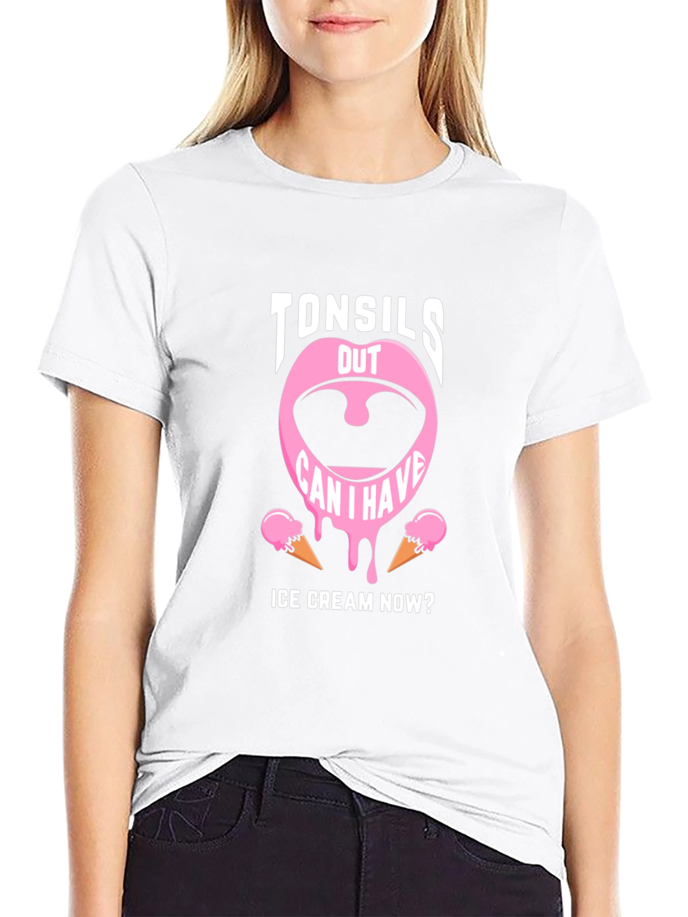 Tonsils Out Ice Cream Humor Graphic Tee