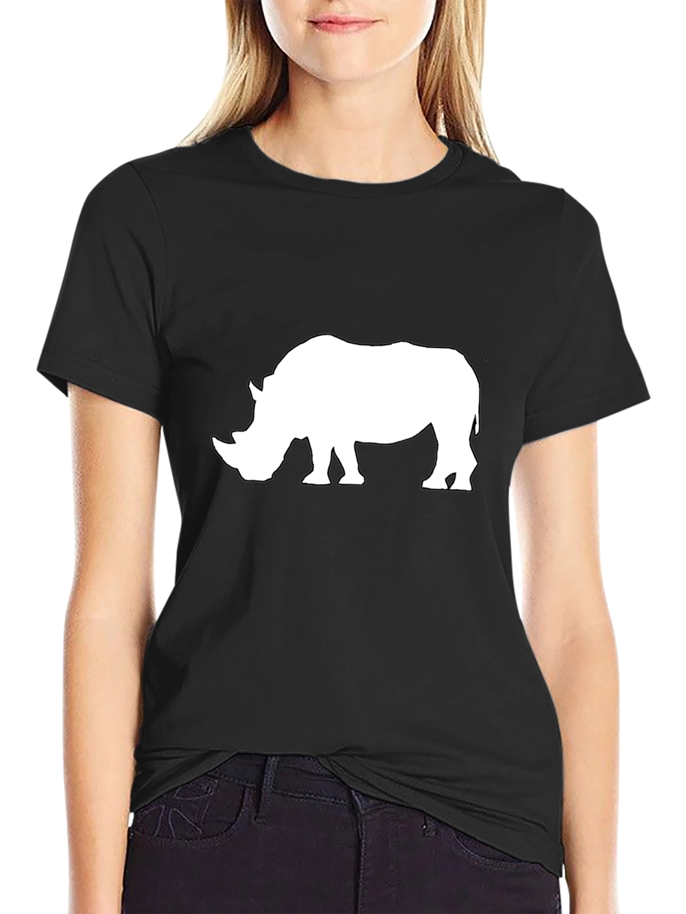 Rhino Graphic T-Shirt - Black Cotton