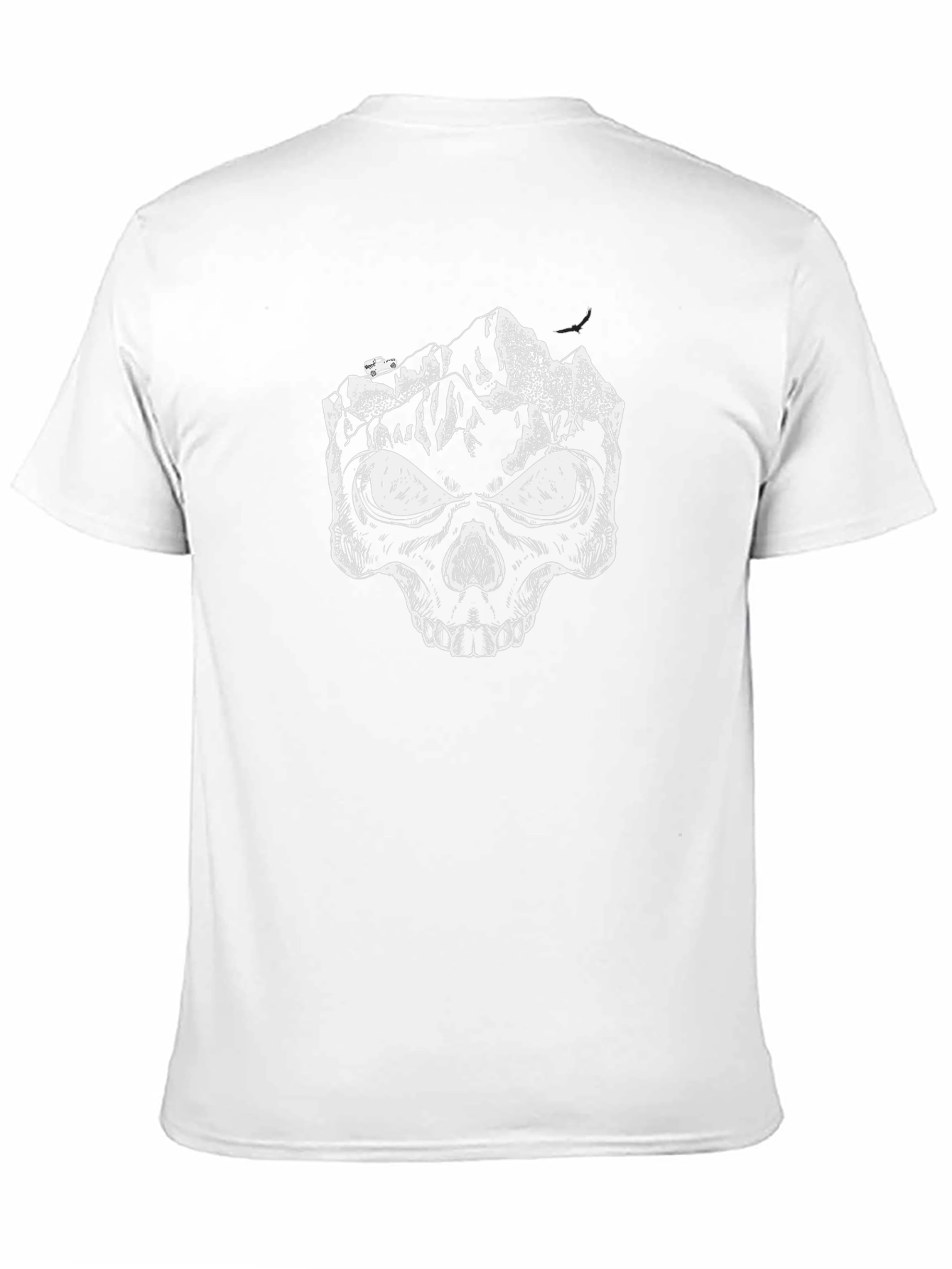 Mountain Skull Graphic Tee - Black Cotton T-Shirt
