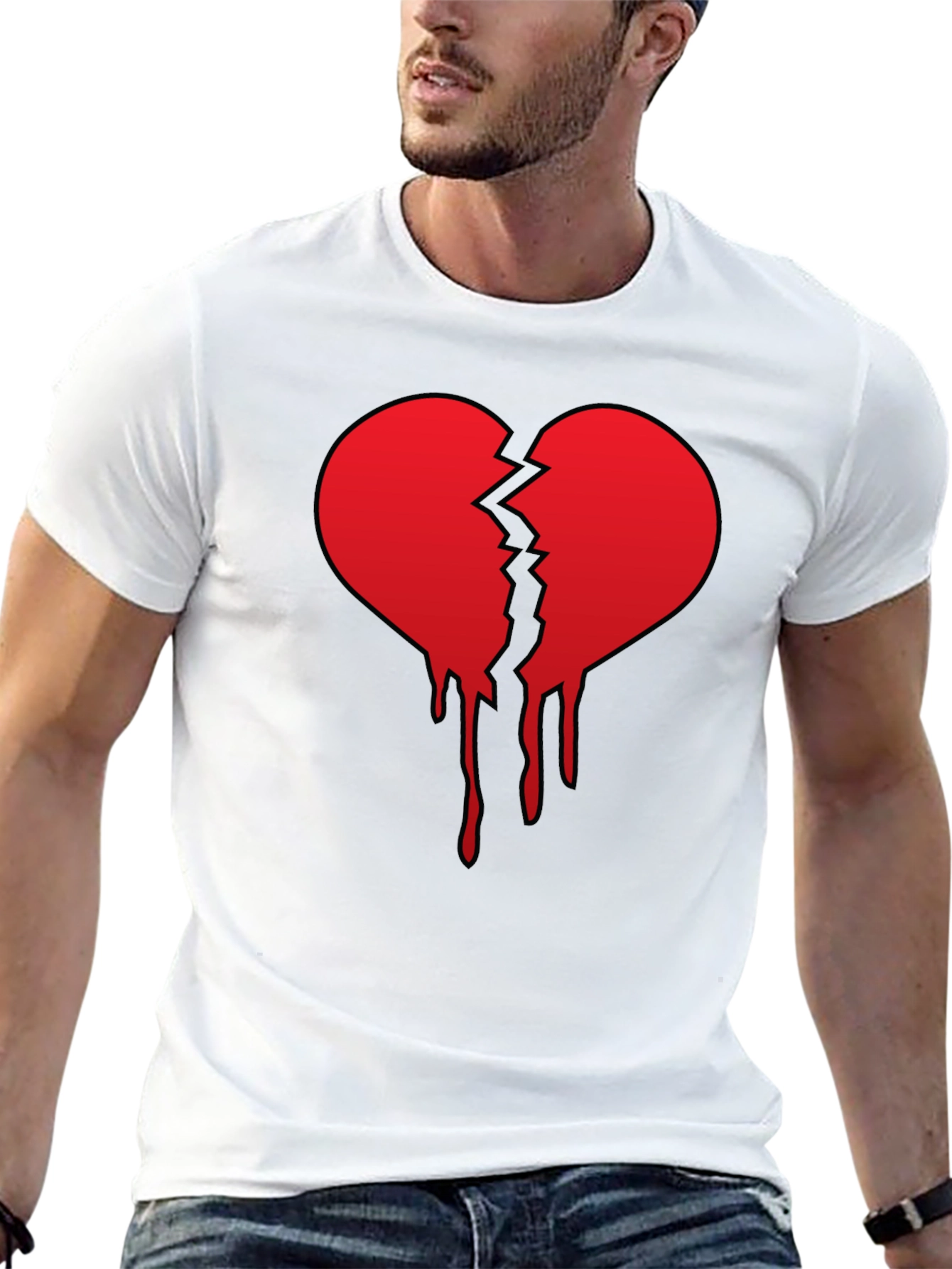 Broken Heart Graphic Tee - Black