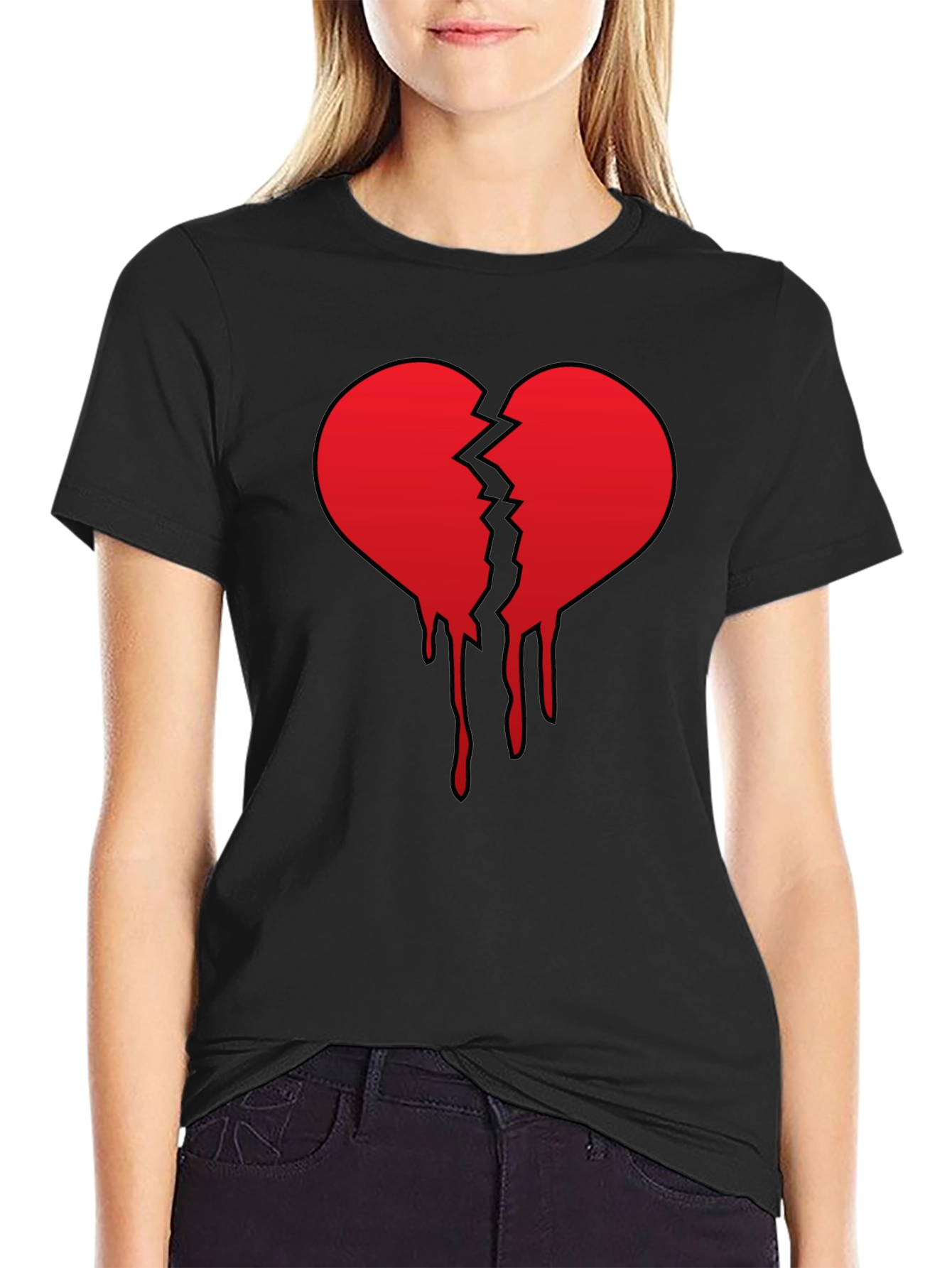 Broken Heart Graphic Tee - Black
